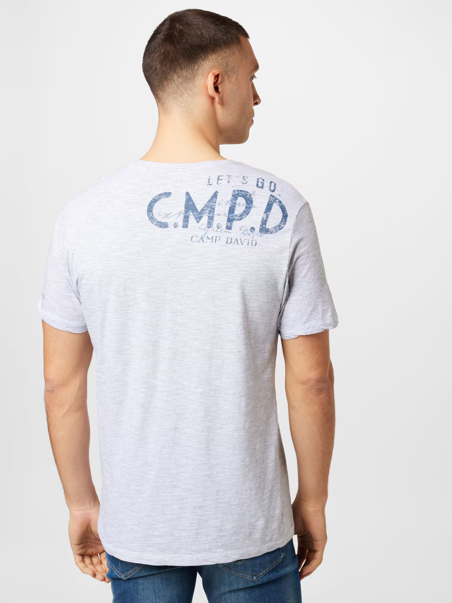 CAMP DAVID Tricou albastru marin / albastru porumbel / alb murdar - Pled.ro