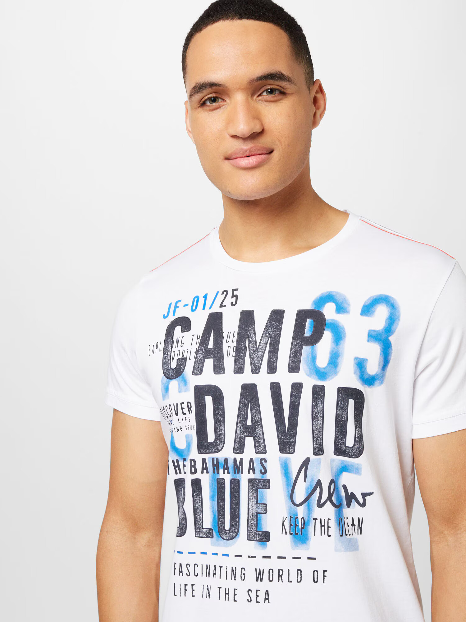 CAMP DAVID Tricou albastru / negru / alb - Pled.ro