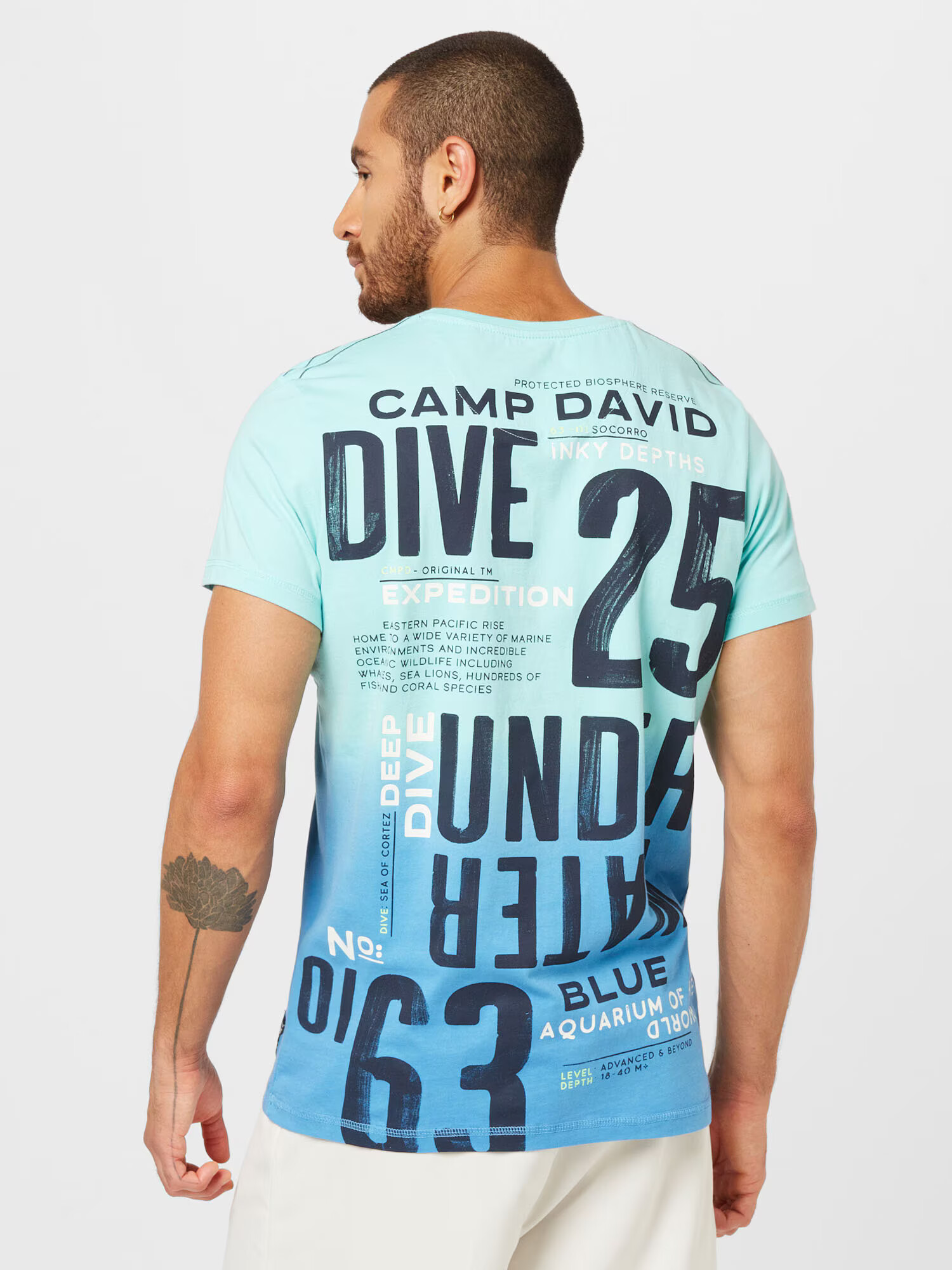 CAMP DAVID Tricou albastru / negru / alb - Pled.ro