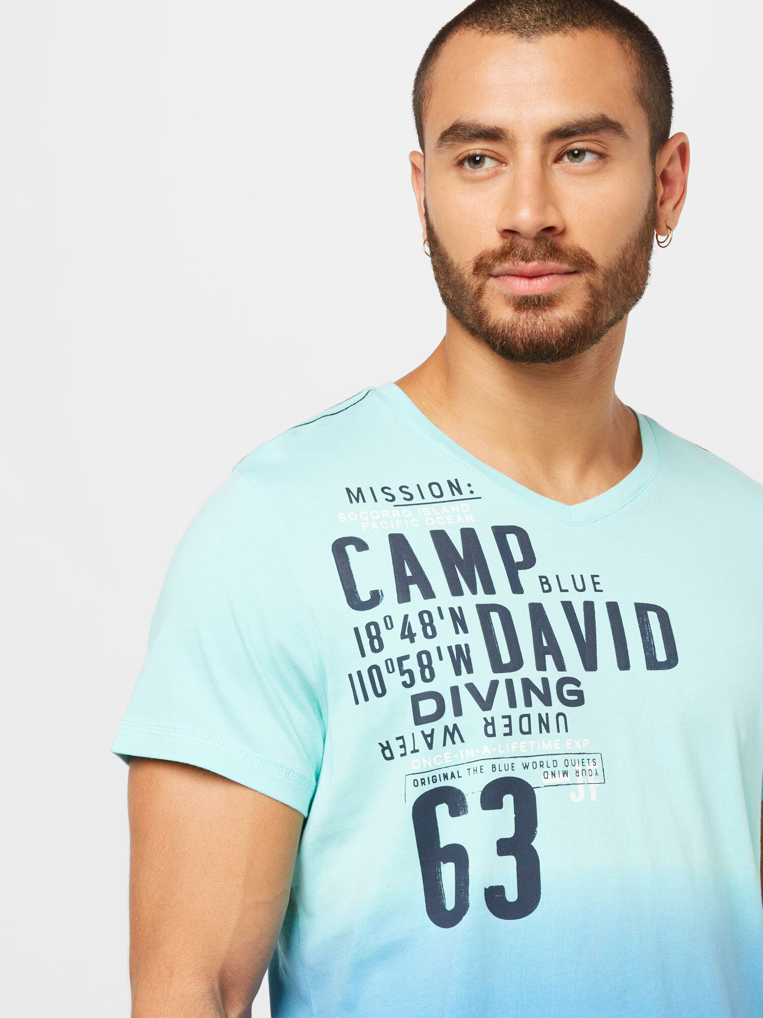 CAMP DAVID Tricou albastru / negru / alb - Pled.ro