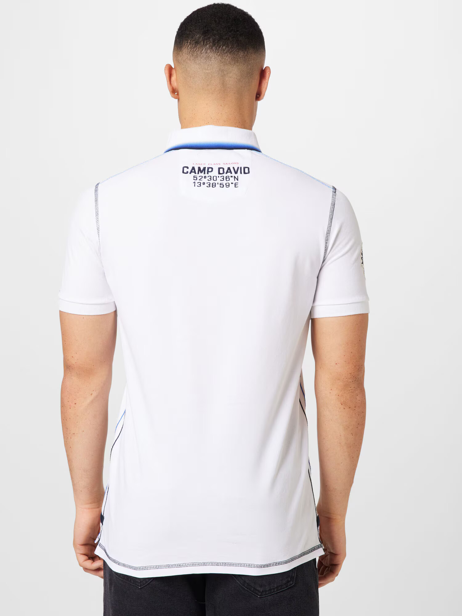 CAMP DAVID Tricou albastru / negru / alb murdar - Pled.ro