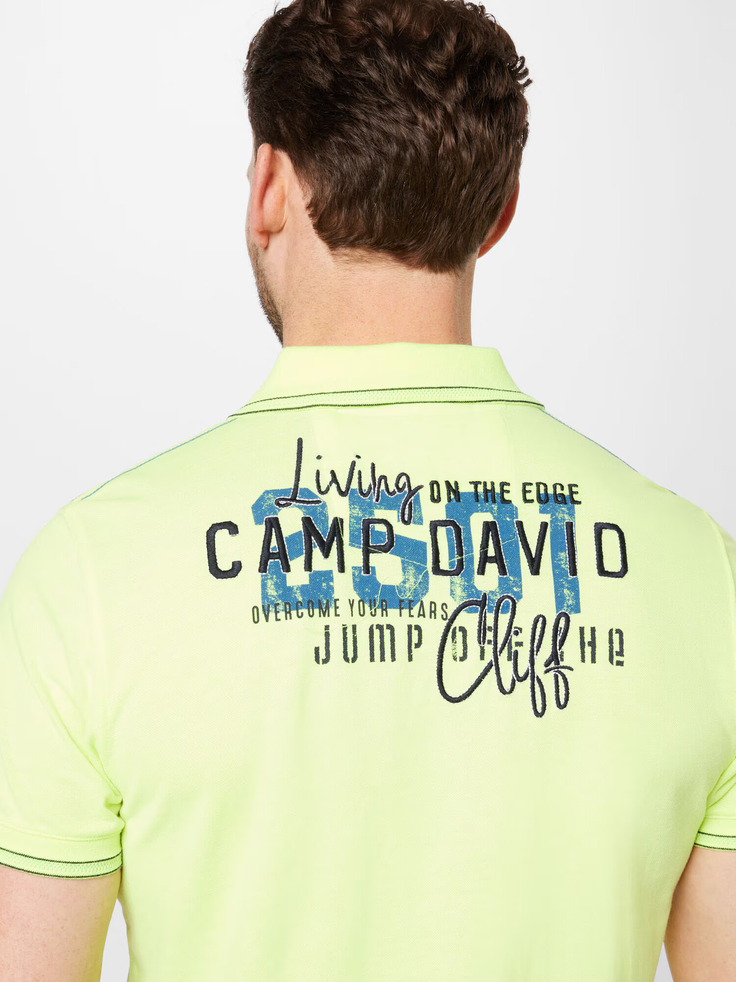 CAMP DAVID Tricou albastru / verde limetă / negru / alb - Pled.ro