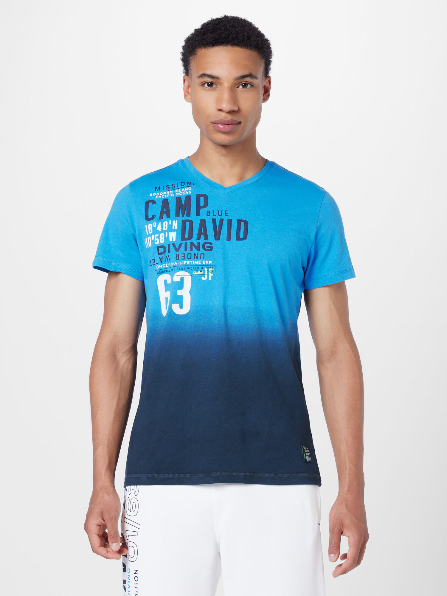 CAMP DAVID Tricou albastru / verde / negru / alb - Pled.ro