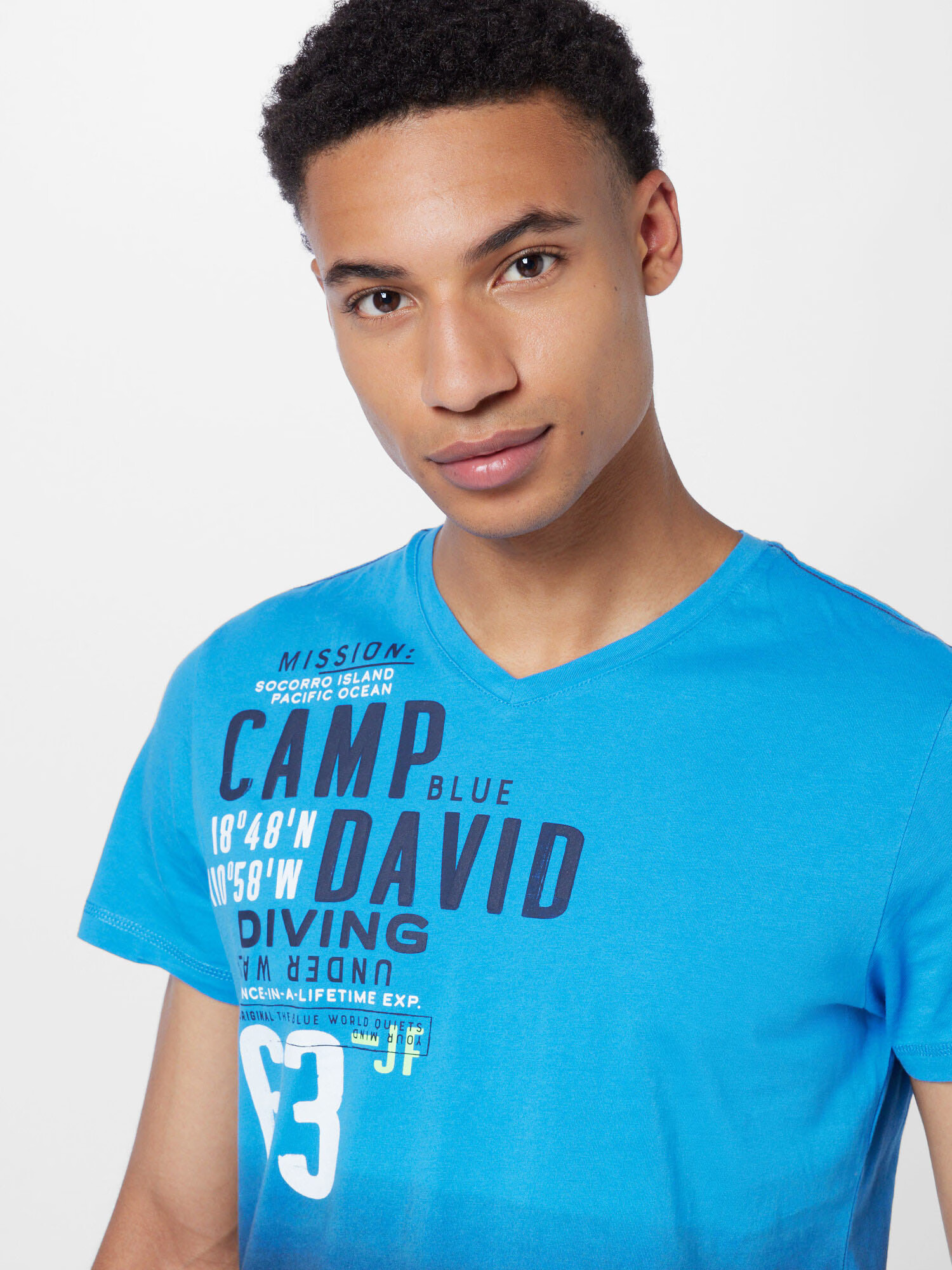 CAMP DAVID Tricou albastru / verde / negru / alb - Pled.ro