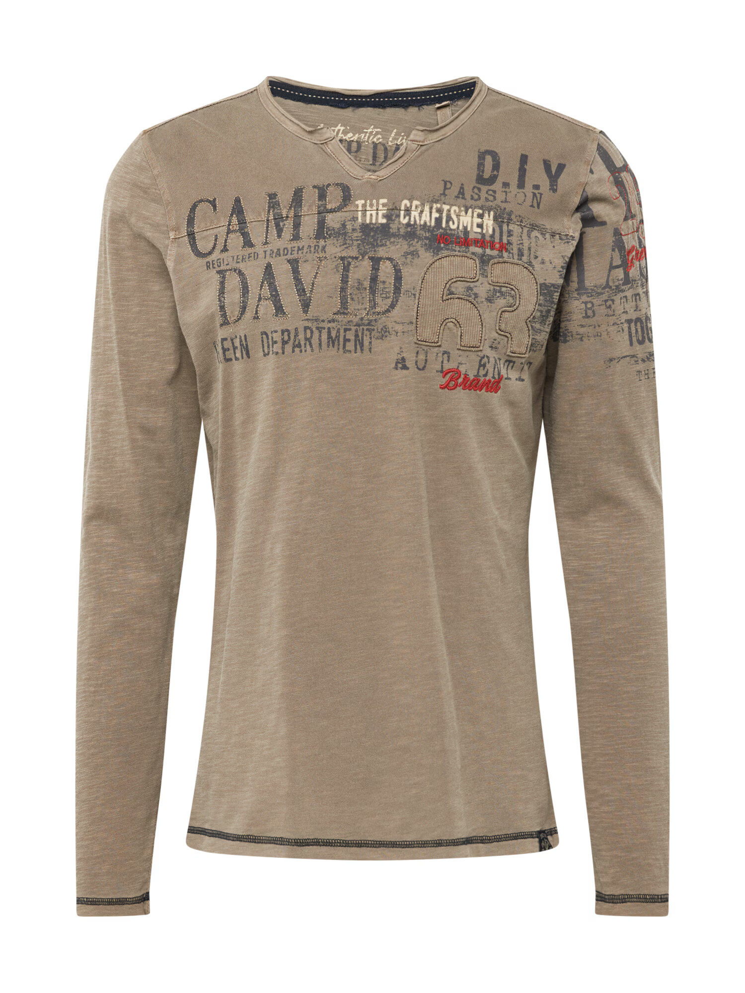 CAMP DAVID Tricou bej / kaki / verde închis / portocaliu - Pled.ro