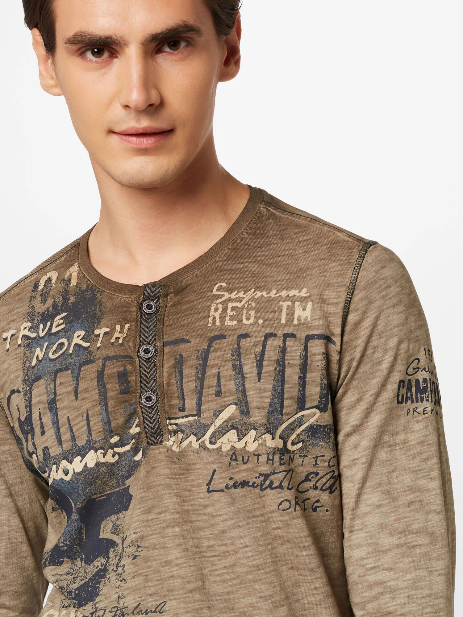 CAMP DAVID Tricou bej / oliv / negru - Pled.ro