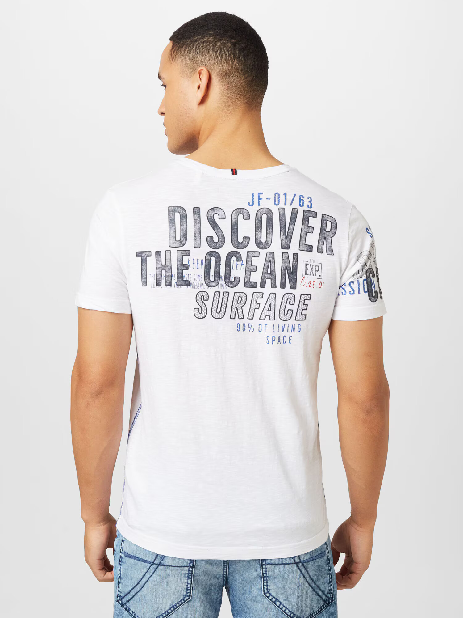 CAMP DAVID Tricou bleumarin / alb - Pled.ro