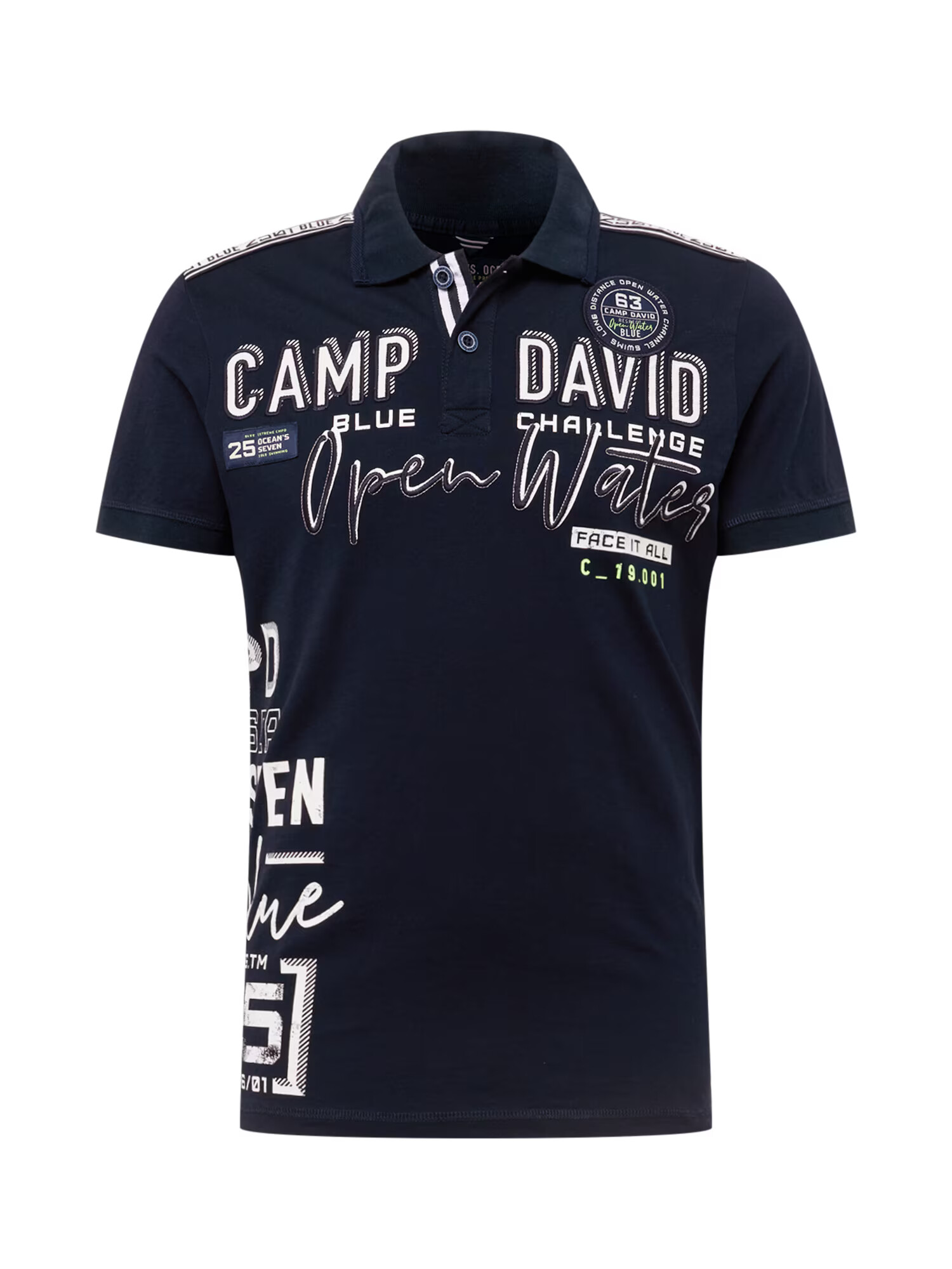 CAMP DAVID Tricou bleumarin / alb murdar - Pled.ro