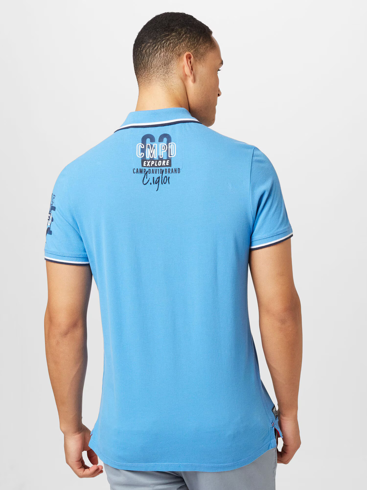 CAMP DAVID Tricou bleumarin / albastru aqua / roșu / alb - Pled.ro