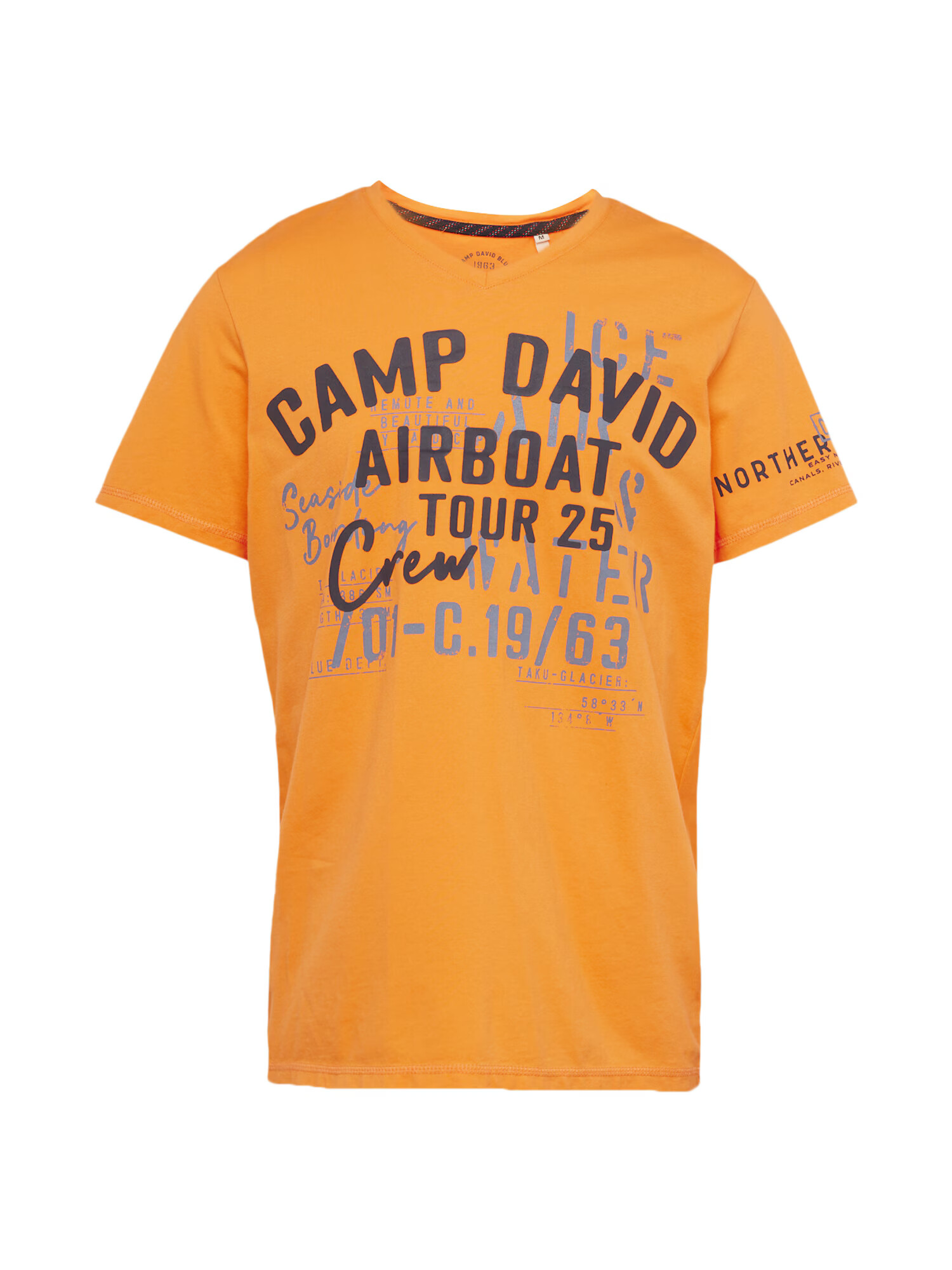 CAMP DAVID Tricou bleumarin / albastru fumuriu / portocaliu - Pled.ro