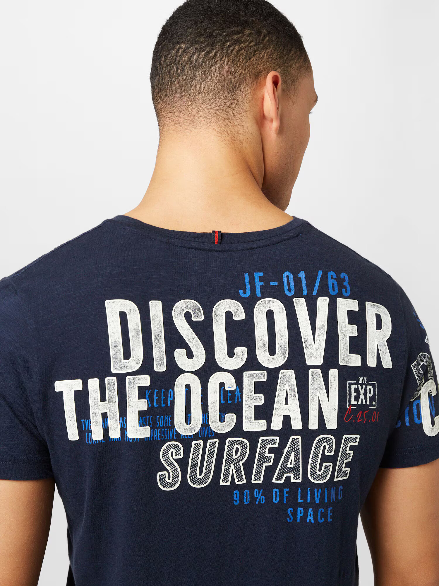 CAMP DAVID Tricou bleumarin / albastru regal / gri / alb - Pled.ro