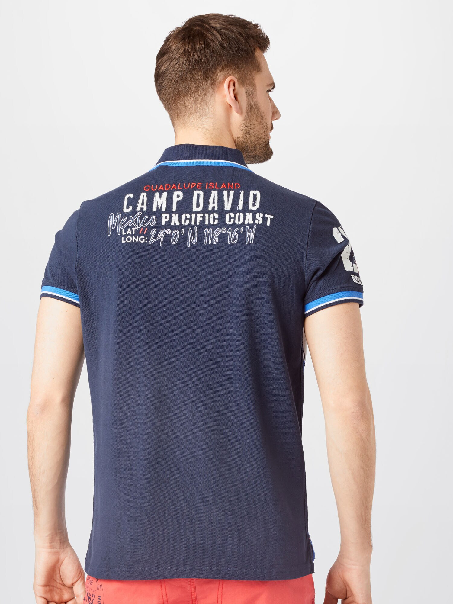 CAMP DAVID Tricou bleumarin / azur / roșu deschis / alb - Pled.ro