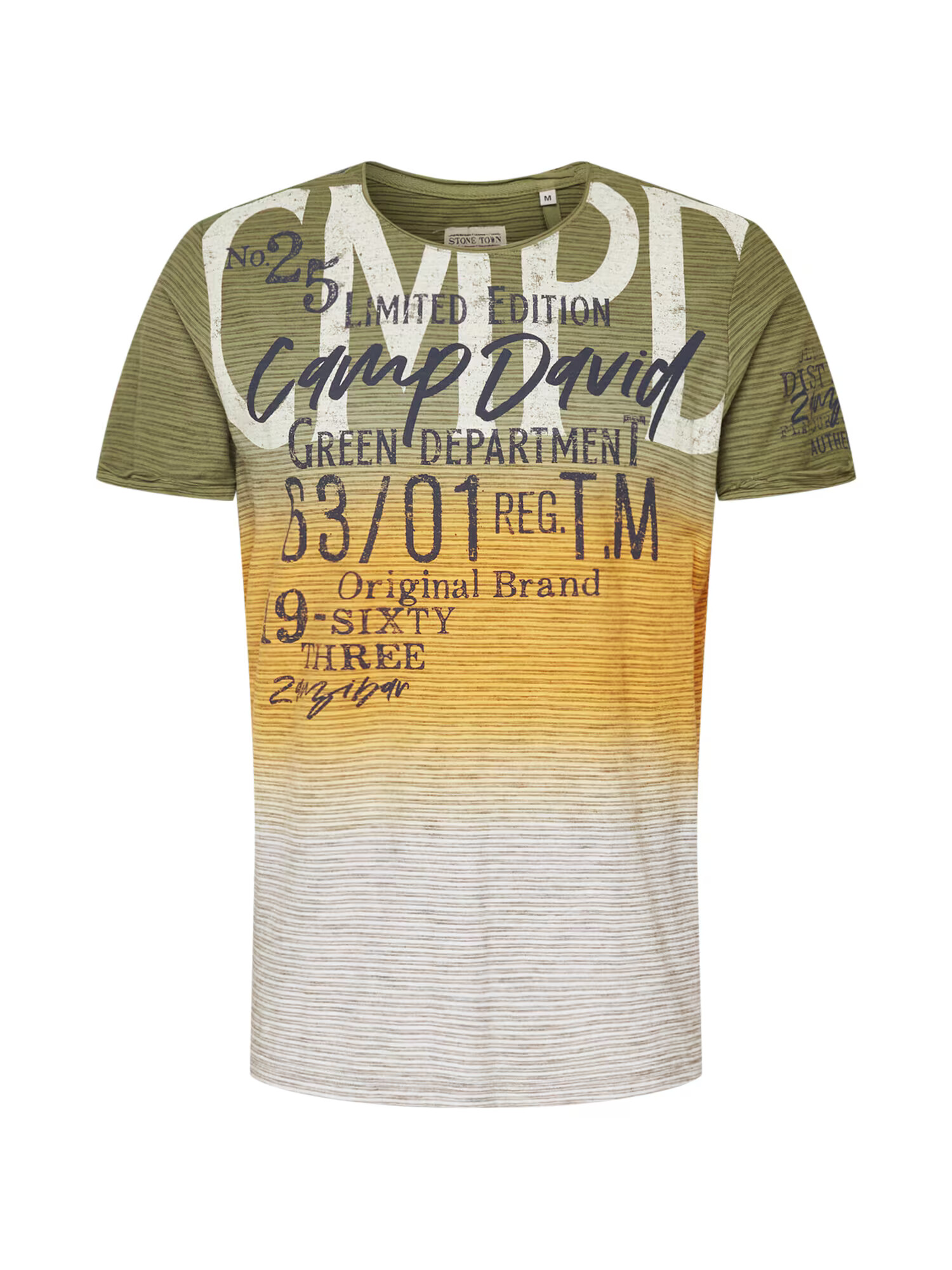 CAMP DAVID Tricou bleumarin / galben muștar / kaki / alb - Pled.ro