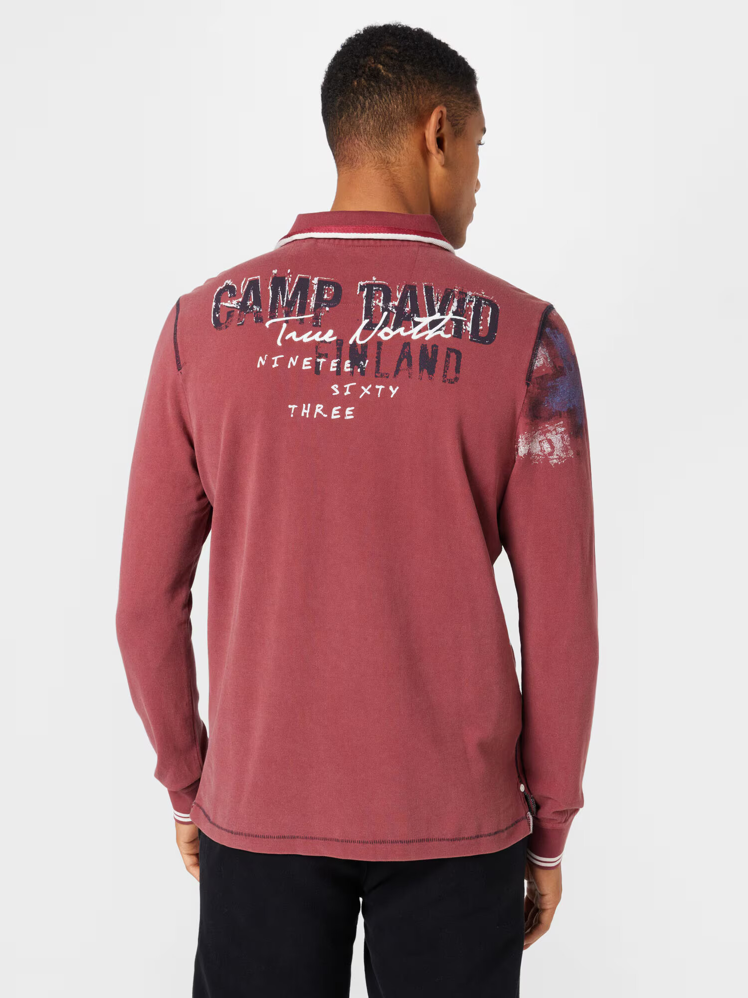 CAMP DAVID Tricou bleumarin / kaki / roșu pepene / alb - Pled.ro