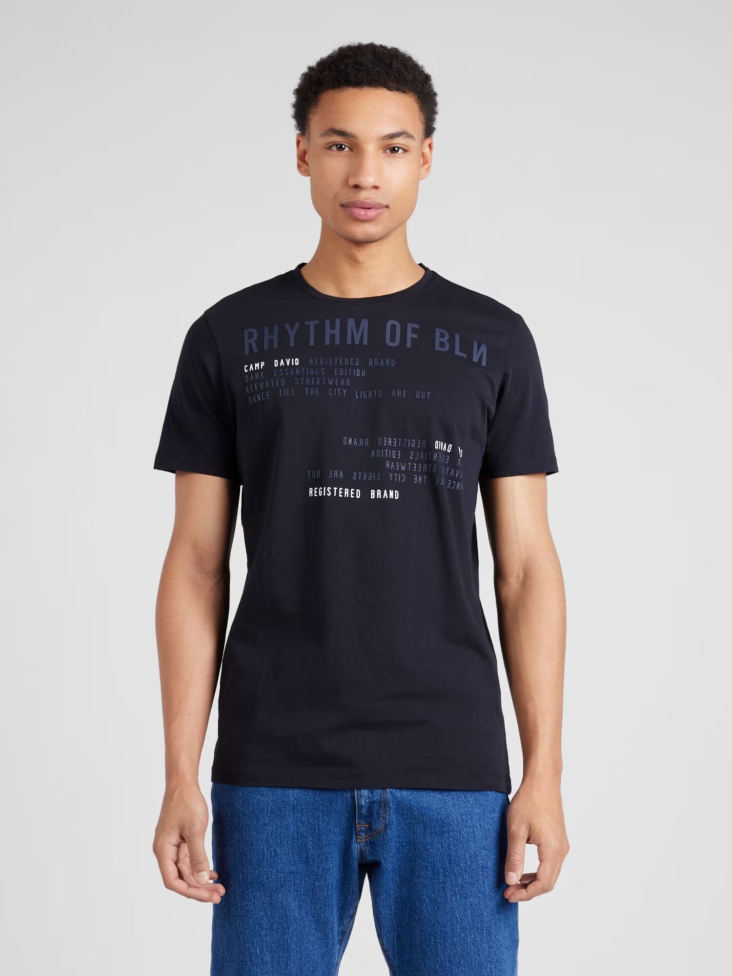 CAMP DAVID Tricou bleumarin / negru / alb - Pled.ro