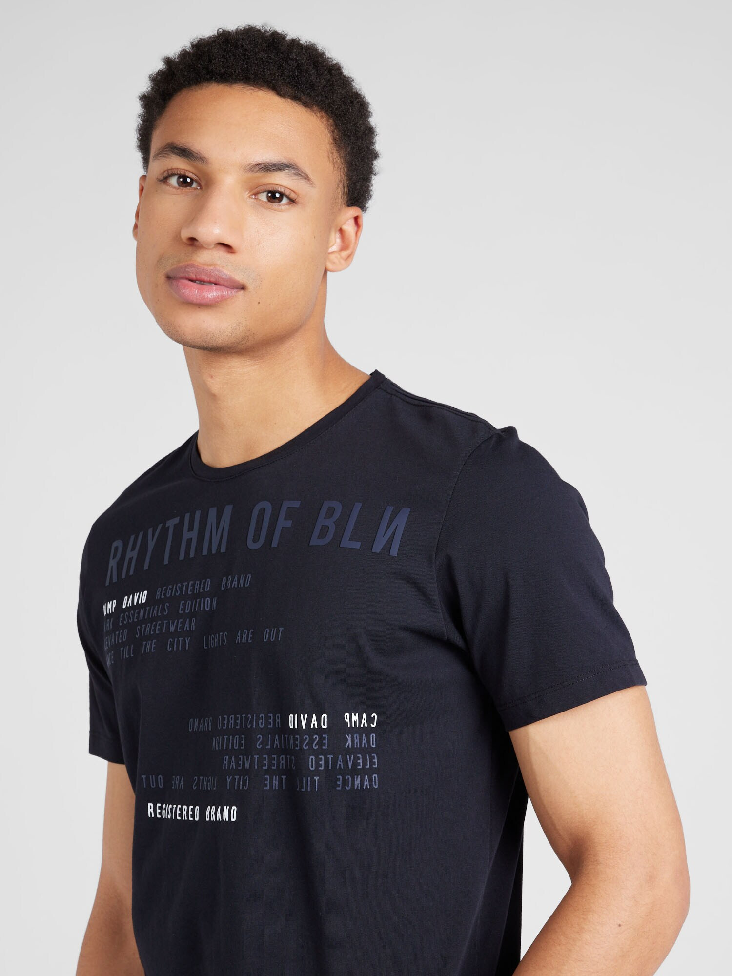 CAMP DAVID Tricou bleumarin / negru / alb - Pled.ro