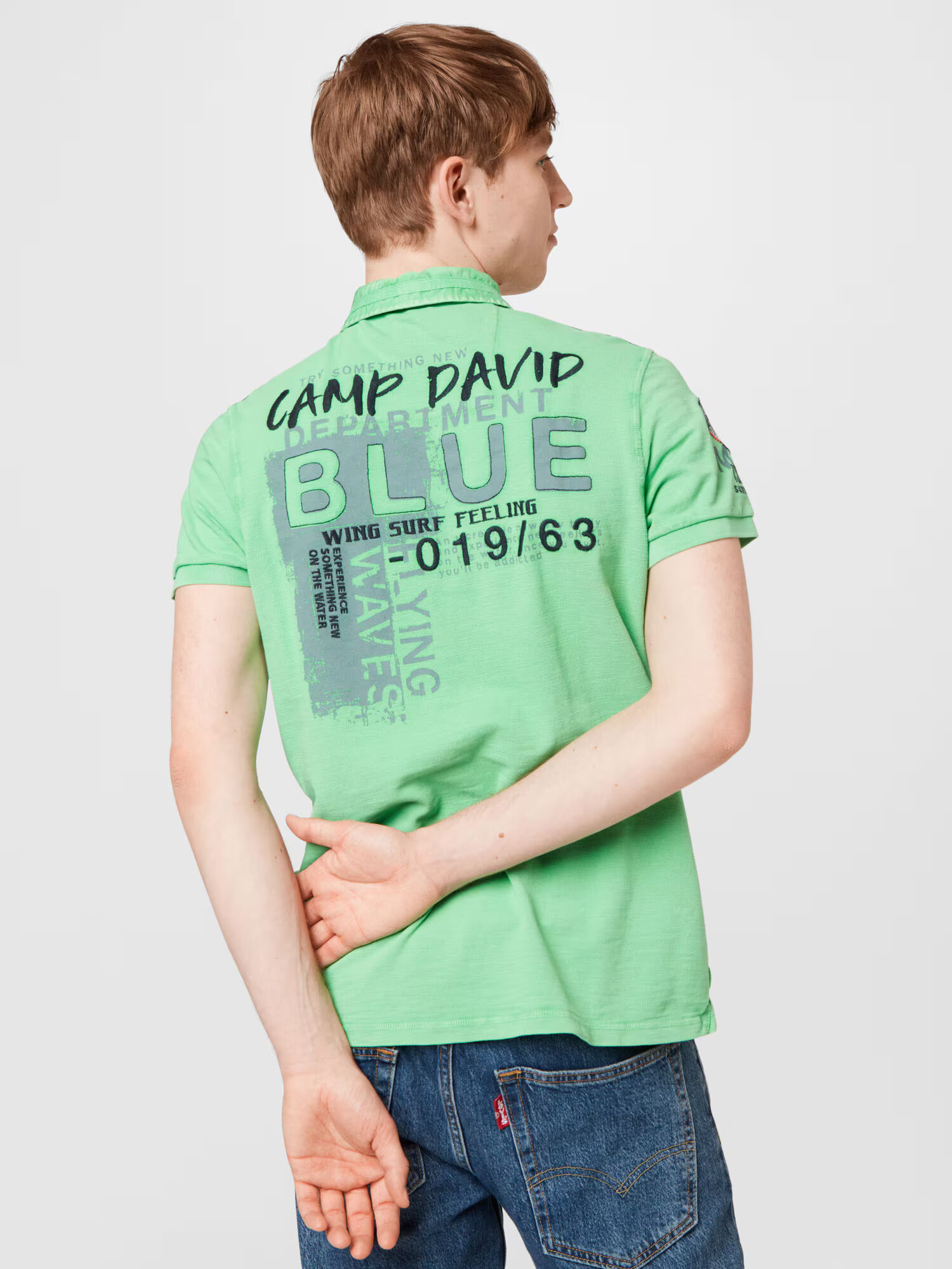 CAMP DAVID Tricou bleumarin / verde deschis - Pled.ro