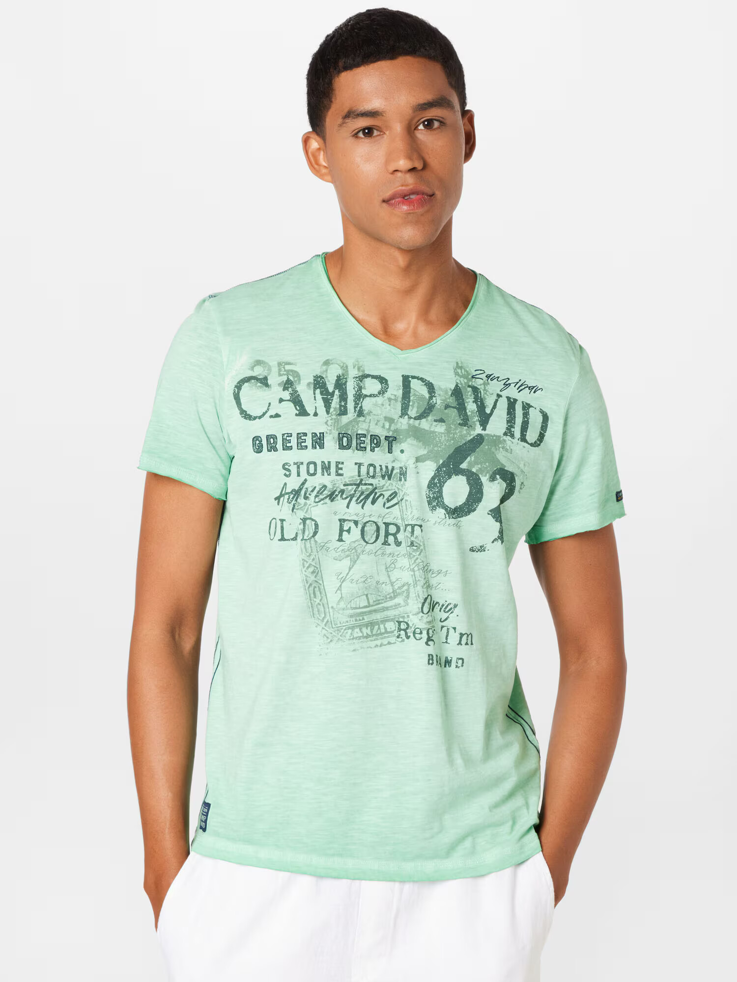 CAMP DAVID Tricou bleumarin / verde mentă - Pled.ro