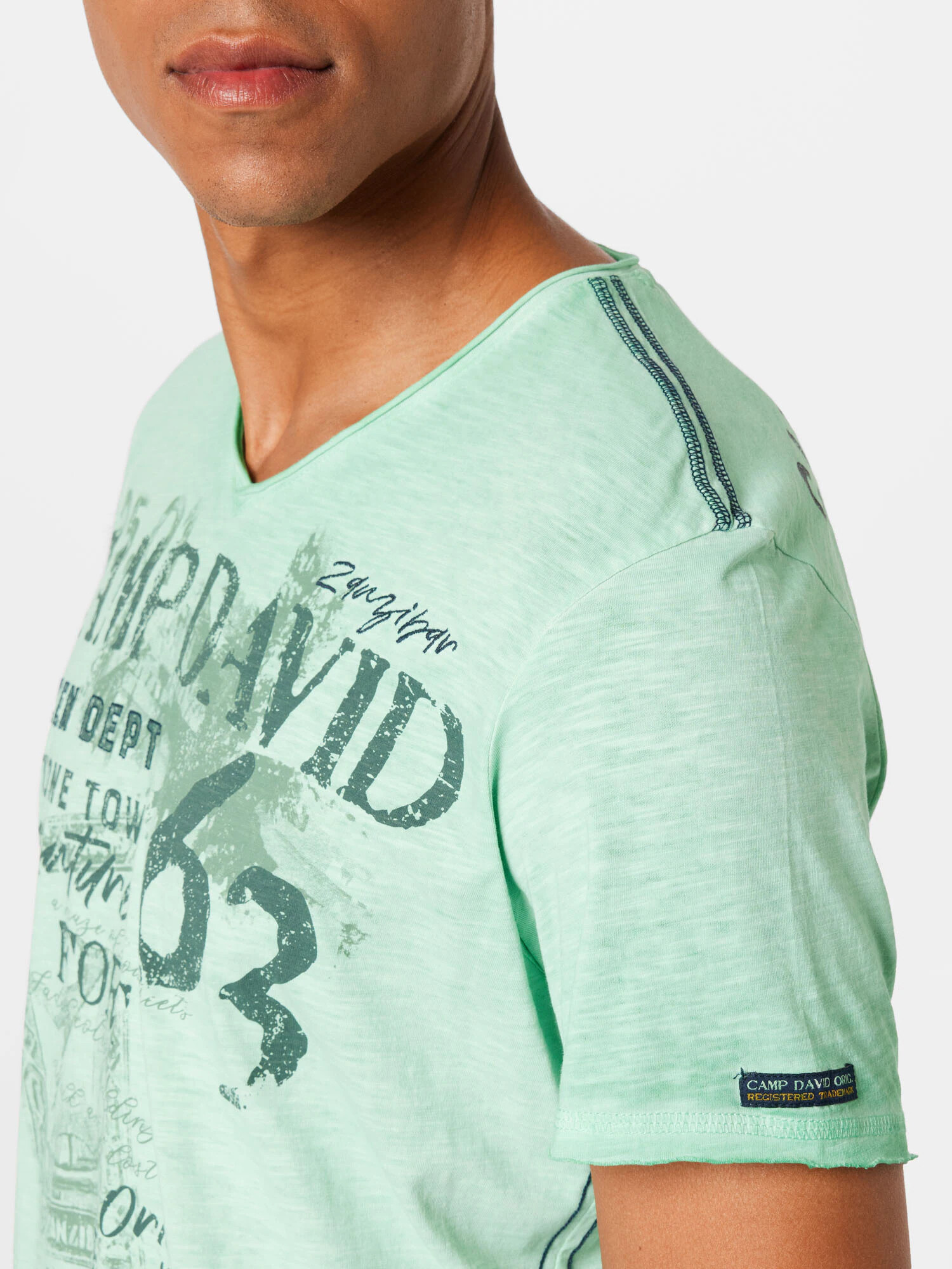 CAMP DAVID Tricou bleumarin / verde mentă - Pled.ro