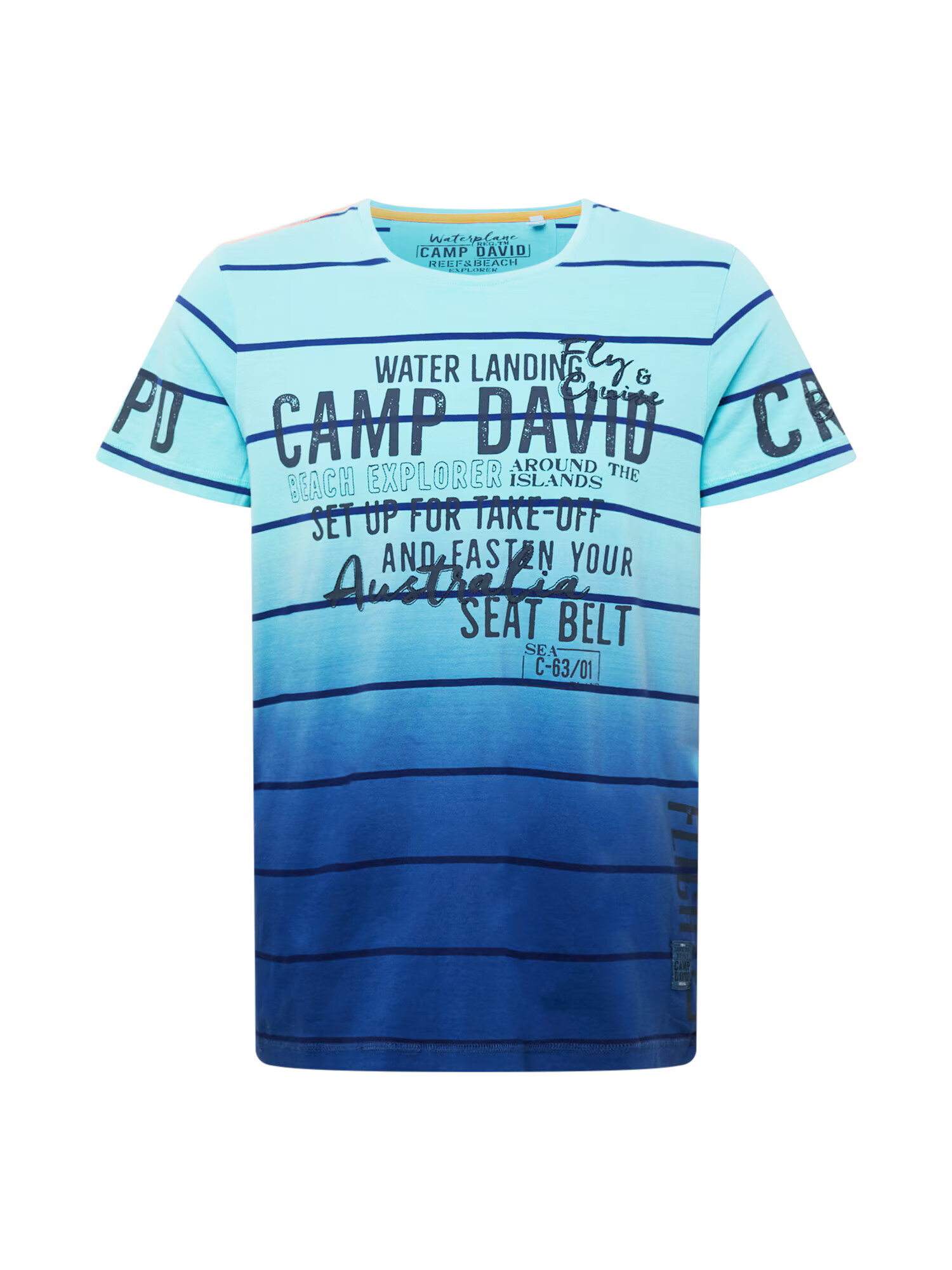 CAMP DAVID Tricou 'Fly and Cruise' albastru / bleumarin / turcoaz / albastru aqua - Pled.ro