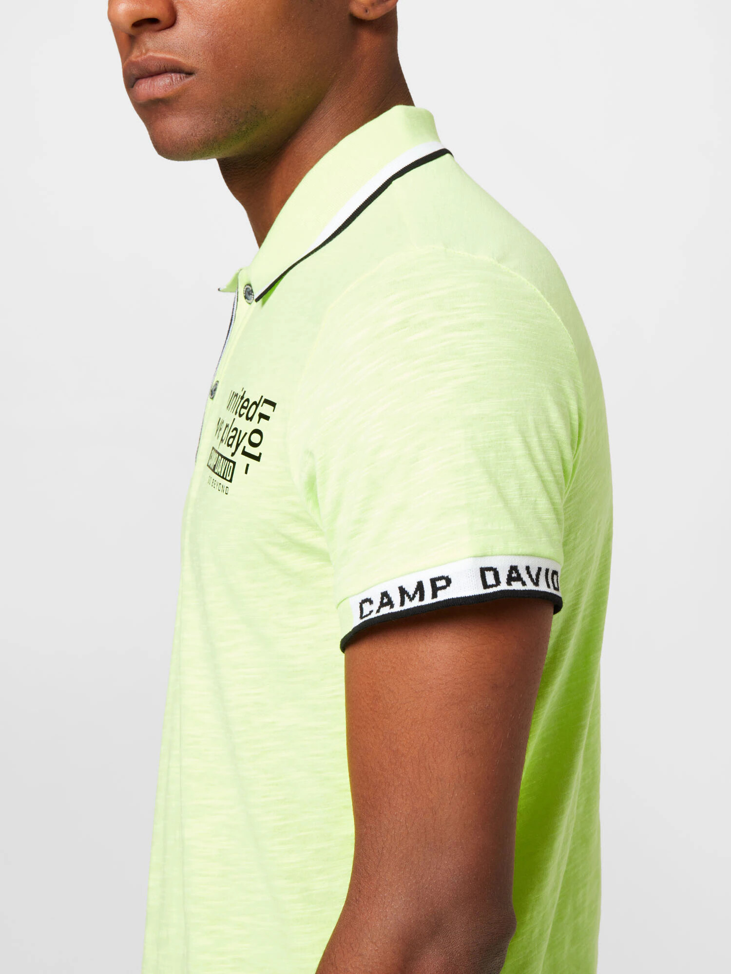 CAMP DAVID Tricou galben citron / negru / alb - Pled.ro