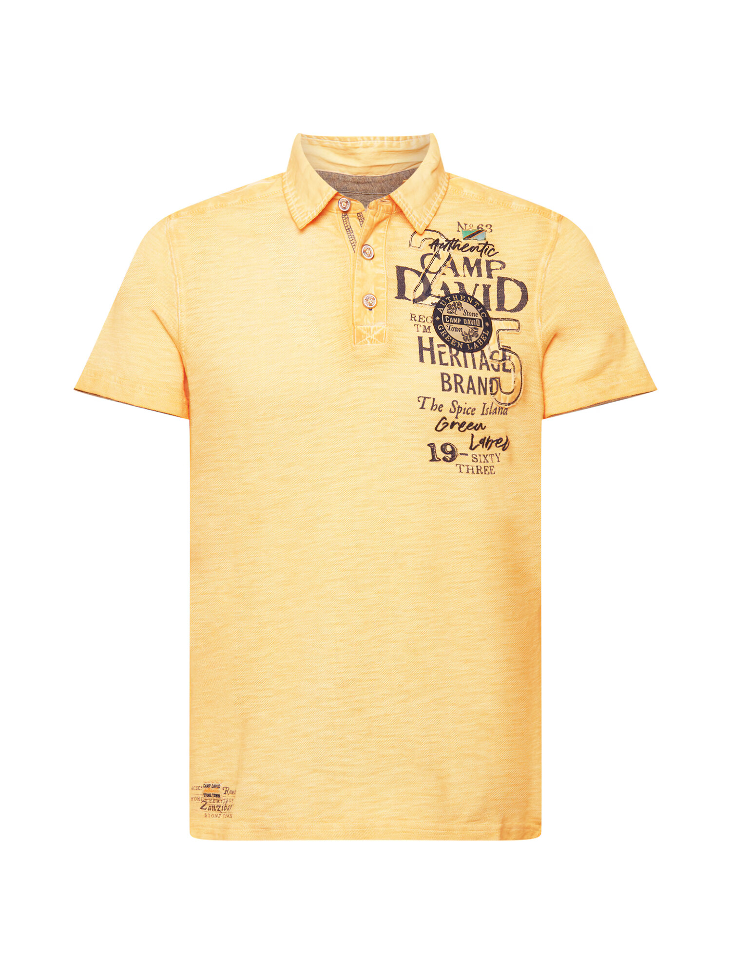 CAMP DAVID Tricou galben deschis / negru - Pled.ro