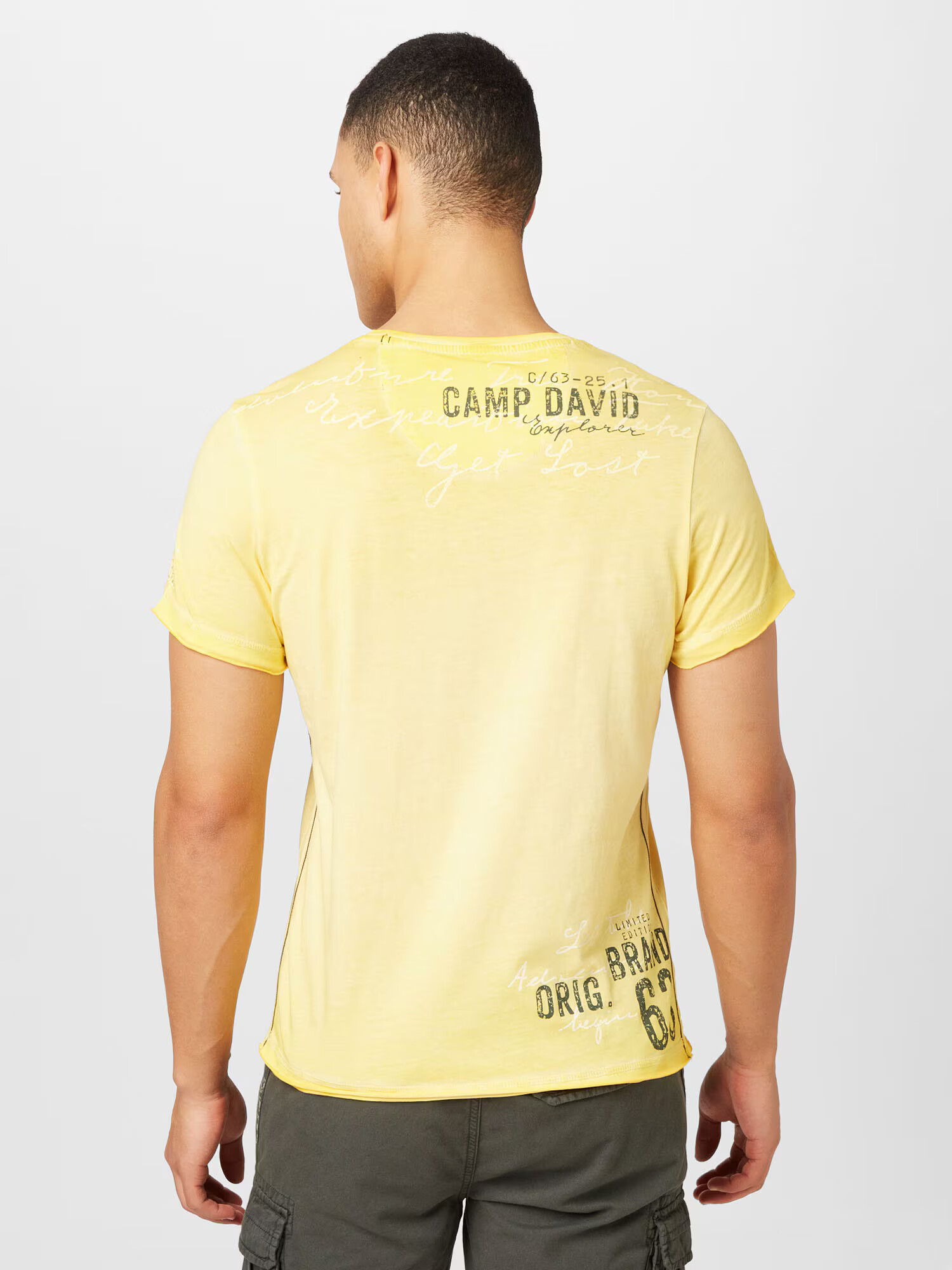 CAMP DAVID Tricou galben / gri închis - Pled.ro