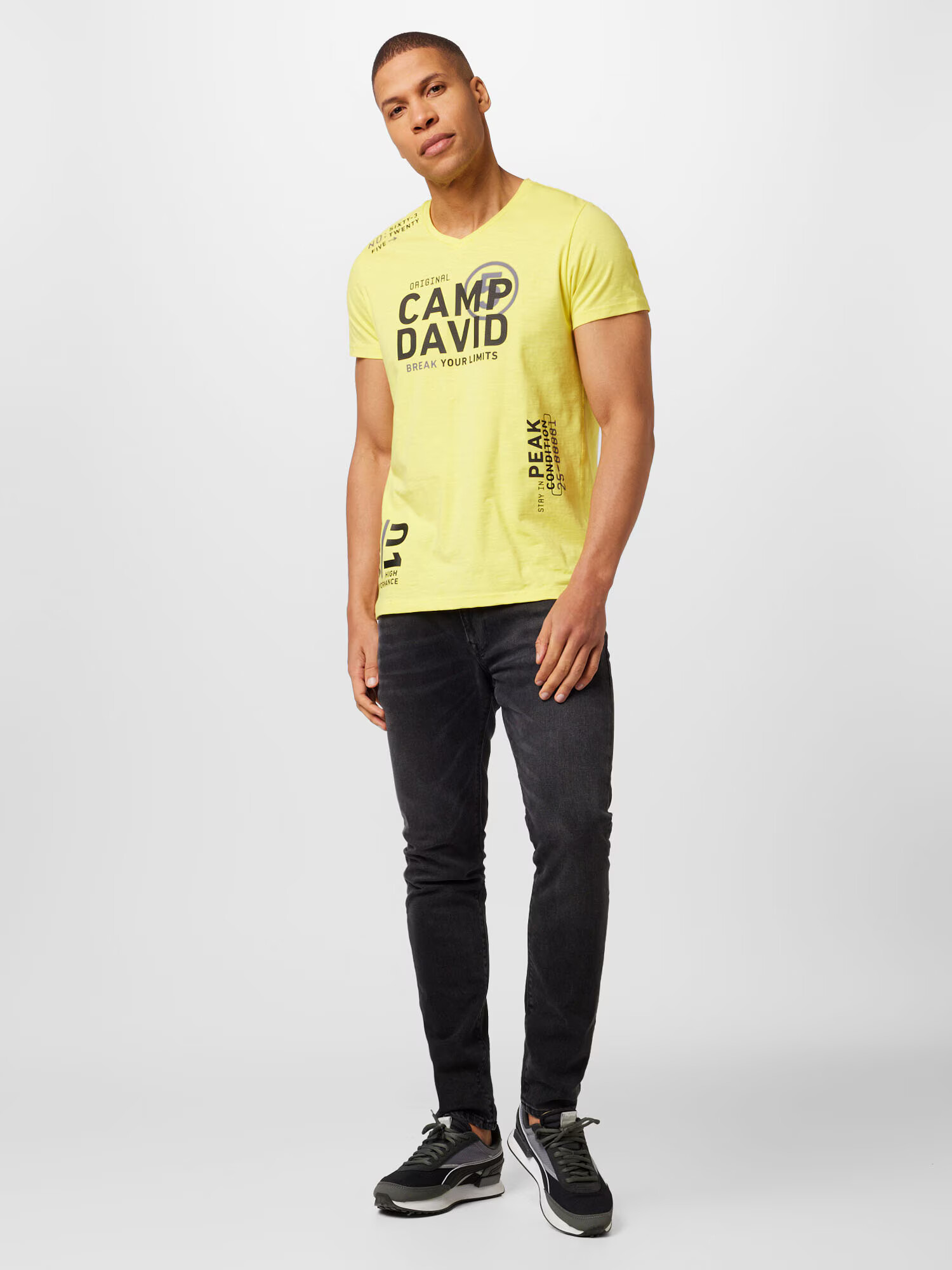 CAMP DAVID Tricou galben / negru - Pled.ro