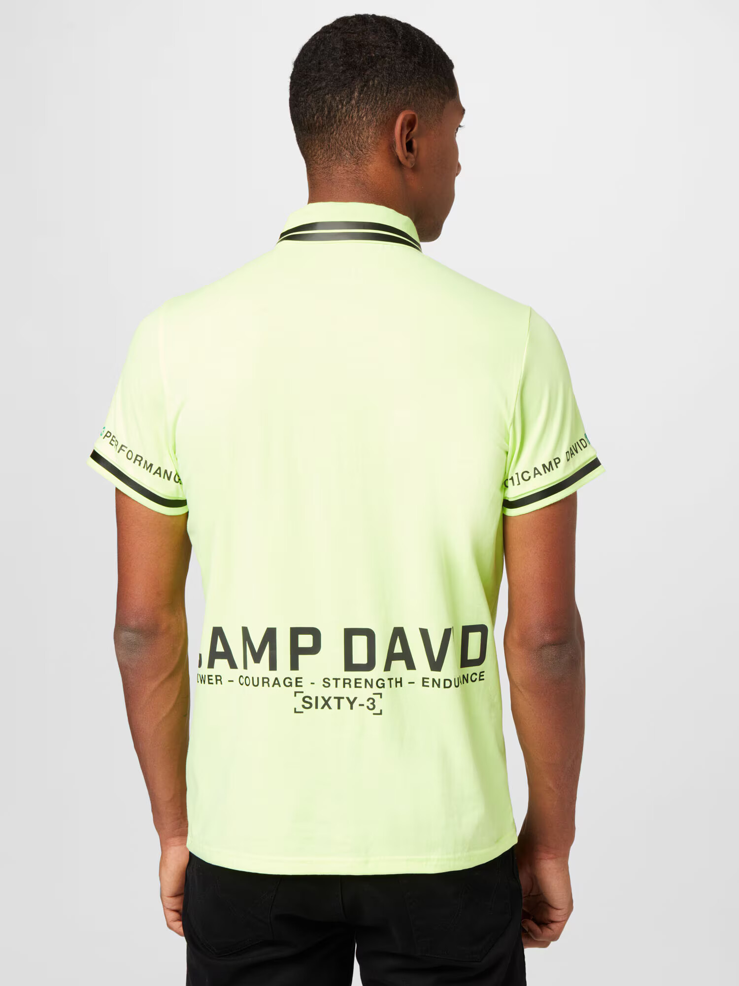 CAMP DAVID Tricou galben neon / negru - Pled.ro