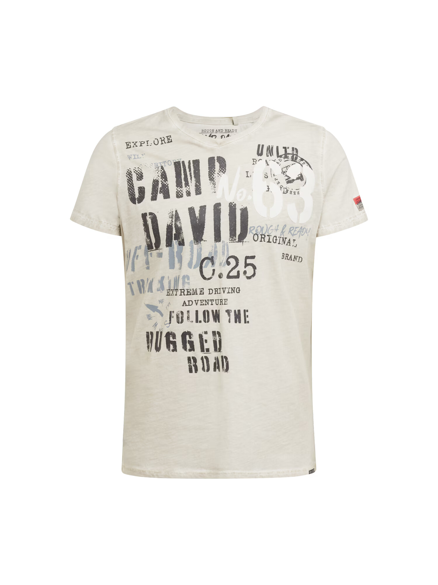 CAMP DAVID Tricou gri argintiu / negru / alb - Pled.ro