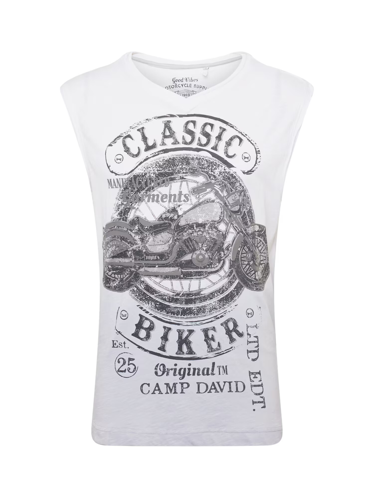 CAMP DAVID Tricou gri închis / negru / alb - Pled.ro