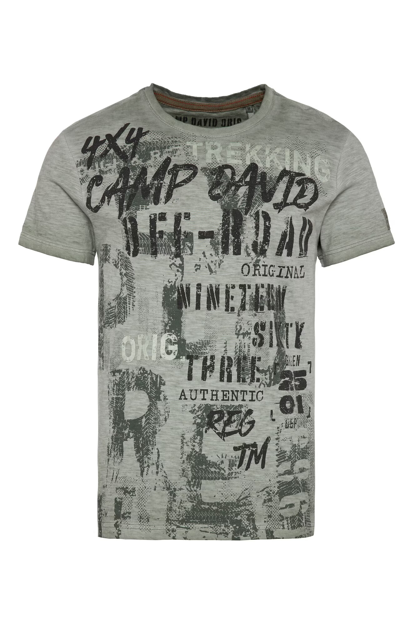 CAMP DAVID Tricou gri / kaki / negru - Pled.ro