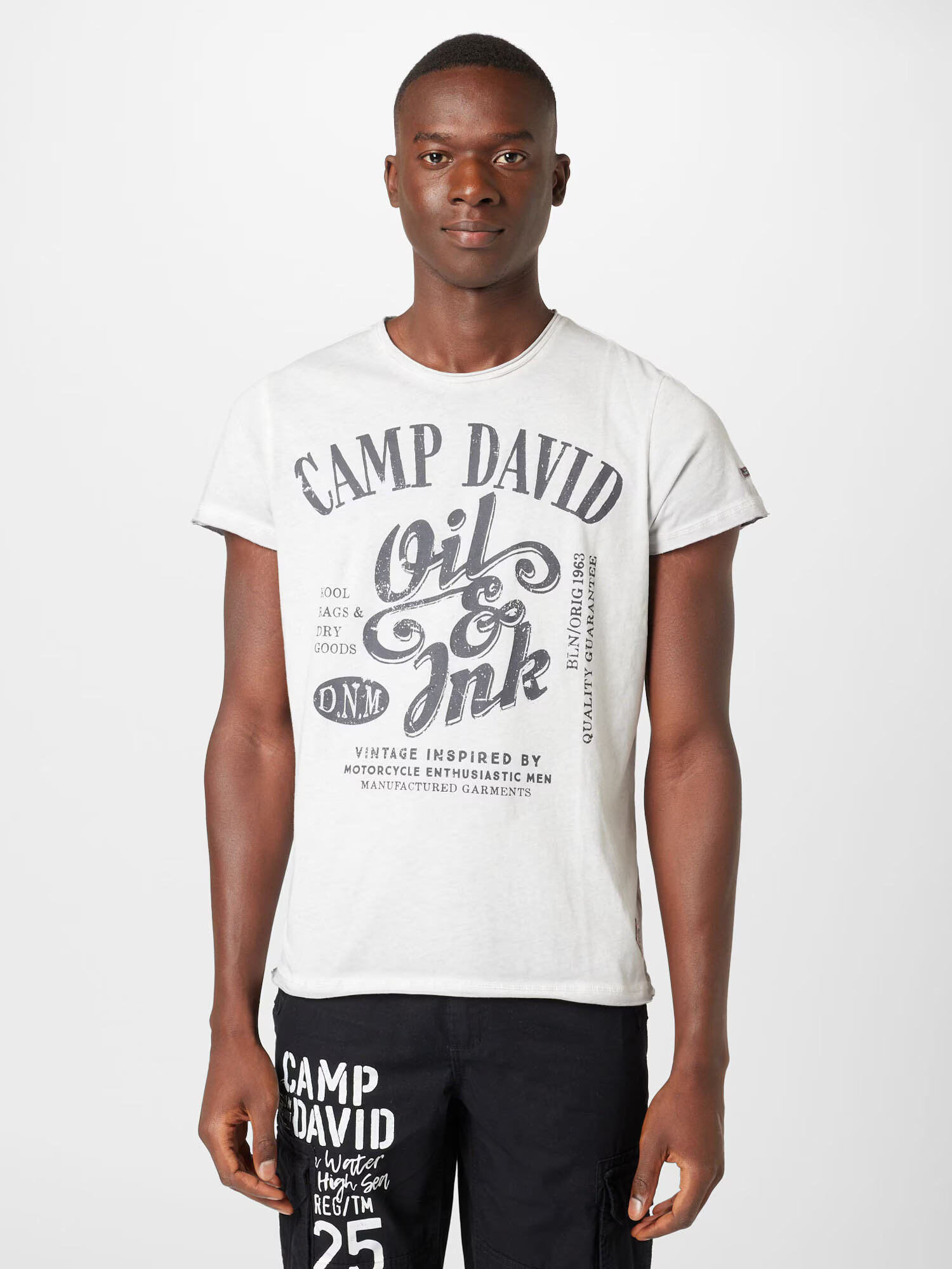 CAMP DAVID Tricou gri metalic / gri deschis - Pled.ro