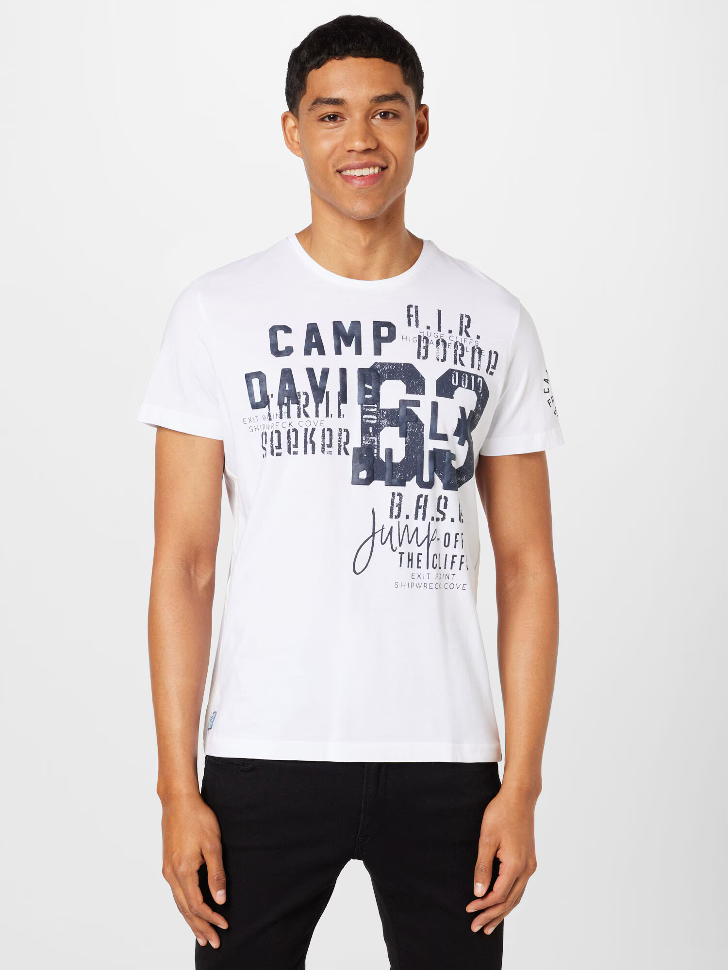 CAMP DAVID Tricou gri / negru / alb - Pled.ro