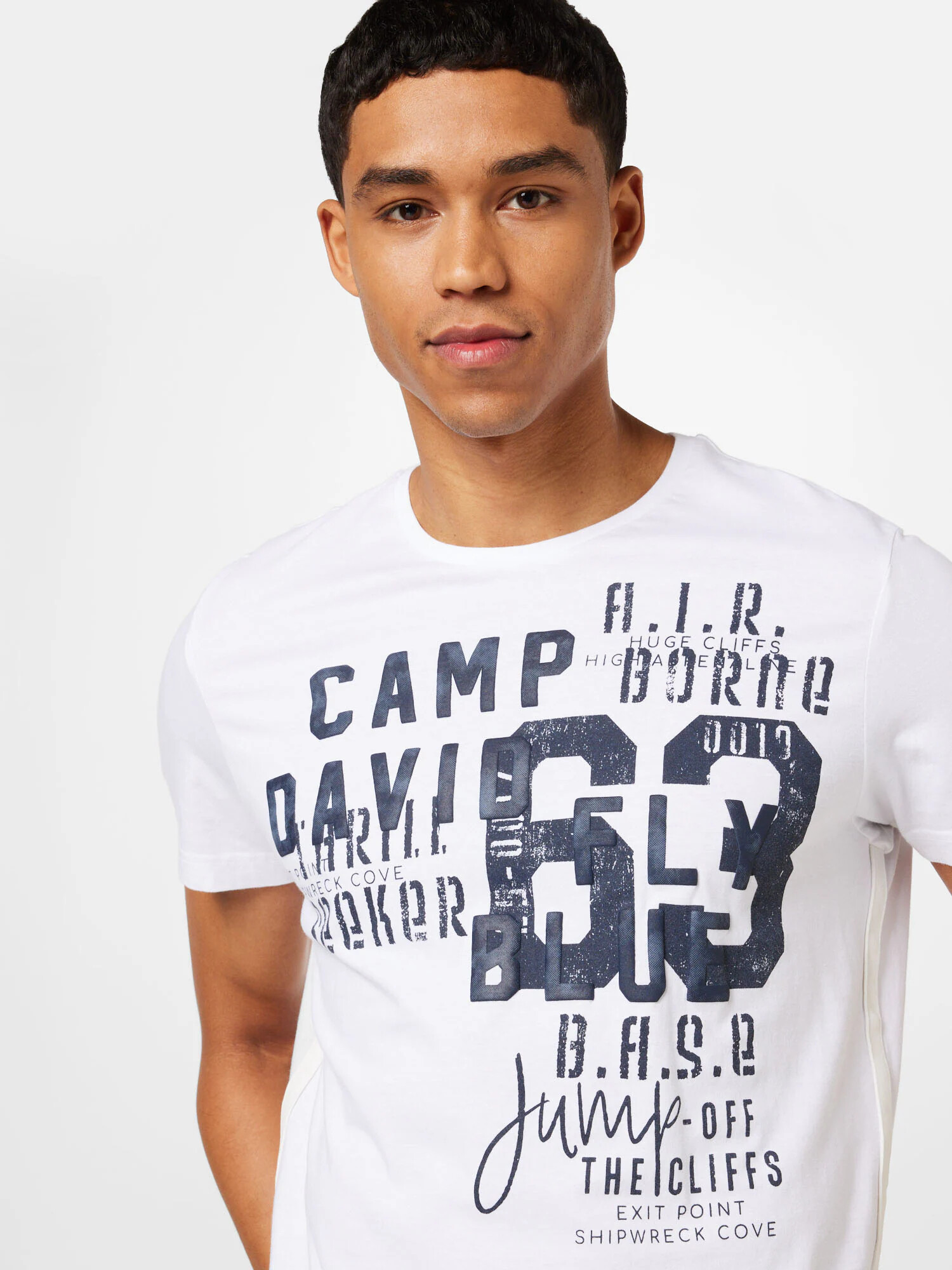 CAMP DAVID Tricou gri / negru / alb - Pled.ro