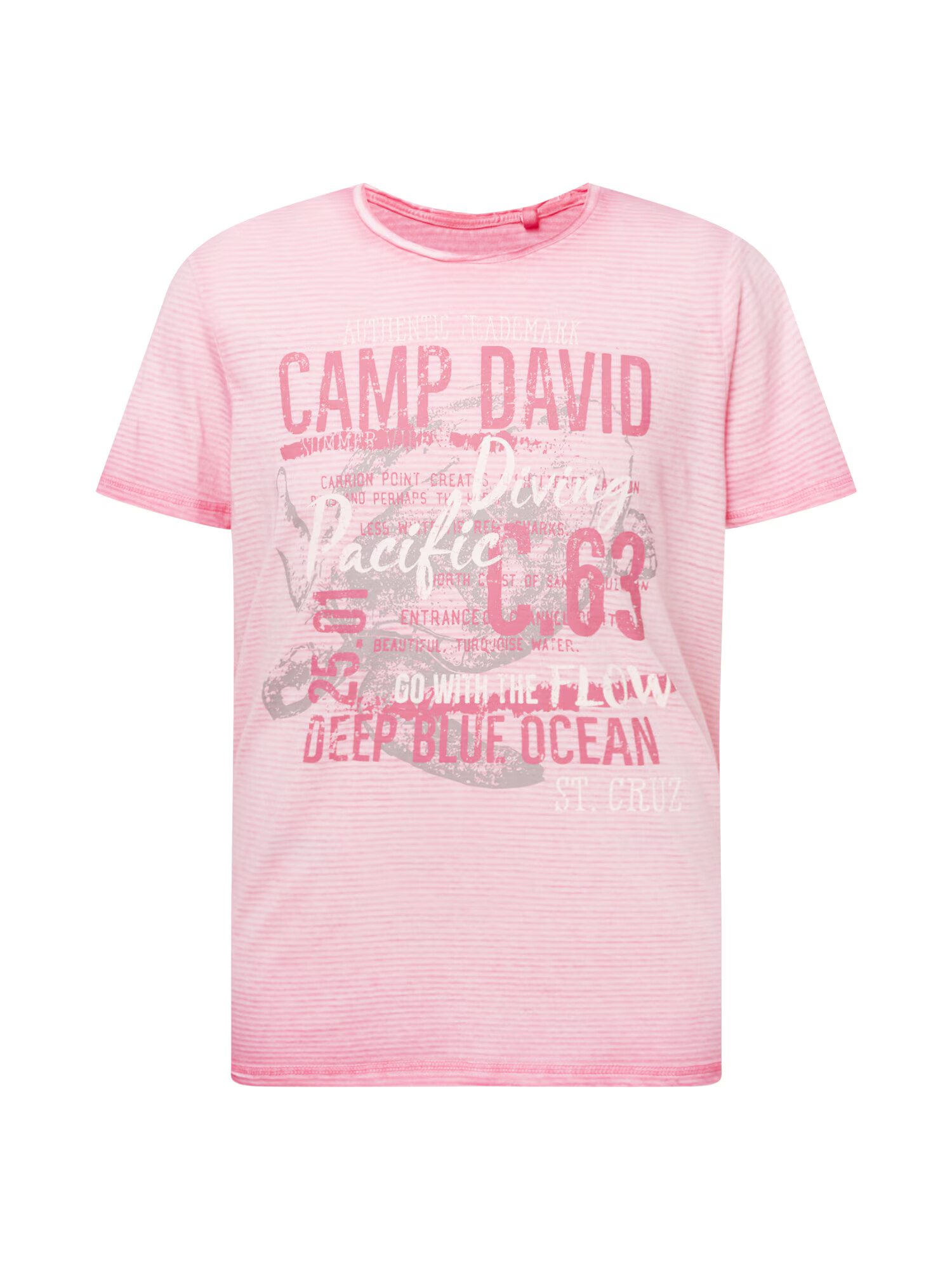 CAMP DAVID Tricou gri / roz / roz deschis / alb murdar - Pled.ro