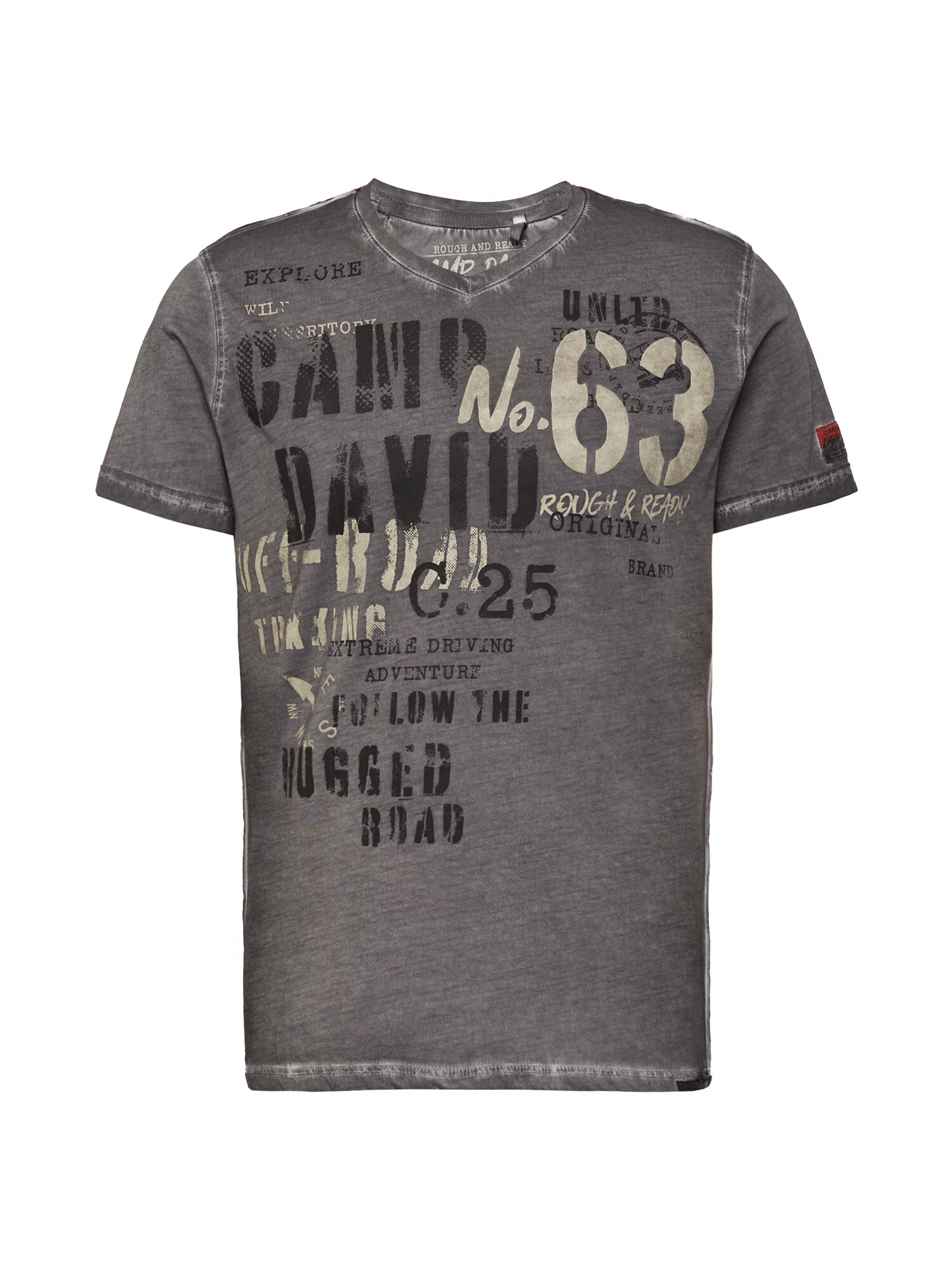 CAMP DAVID Tricou kaki / negru - Pled.ro