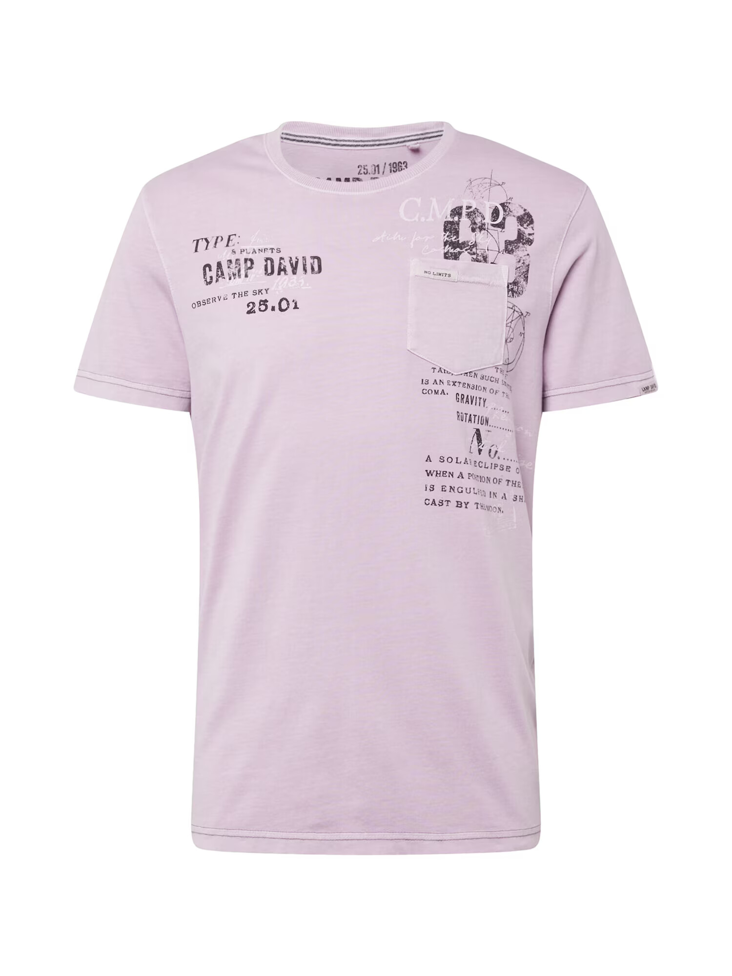 CAMP DAVID Tricou lila / negru / alb - Pled.ro