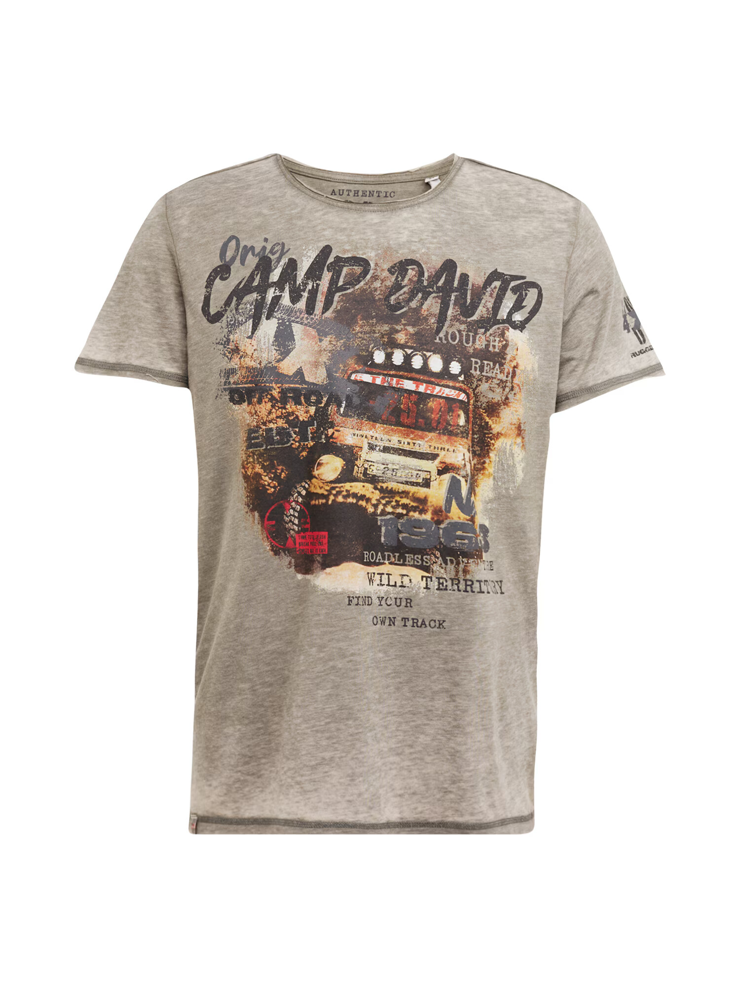 CAMP DAVID Tricou maro deschis / grej / negru / alb - Pled.ro