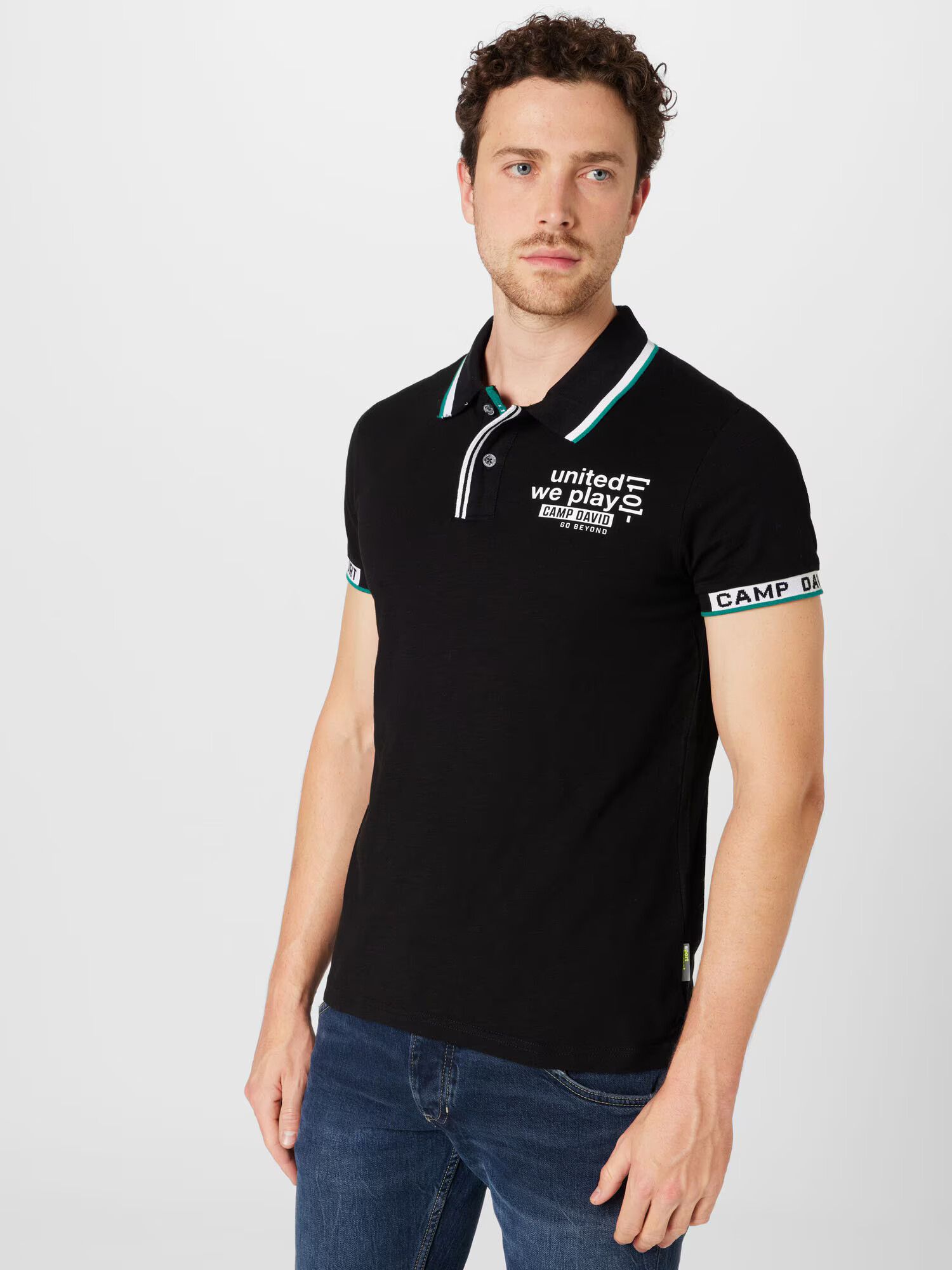 CAMP DAVID Tricou negru / alb - Pled.ro