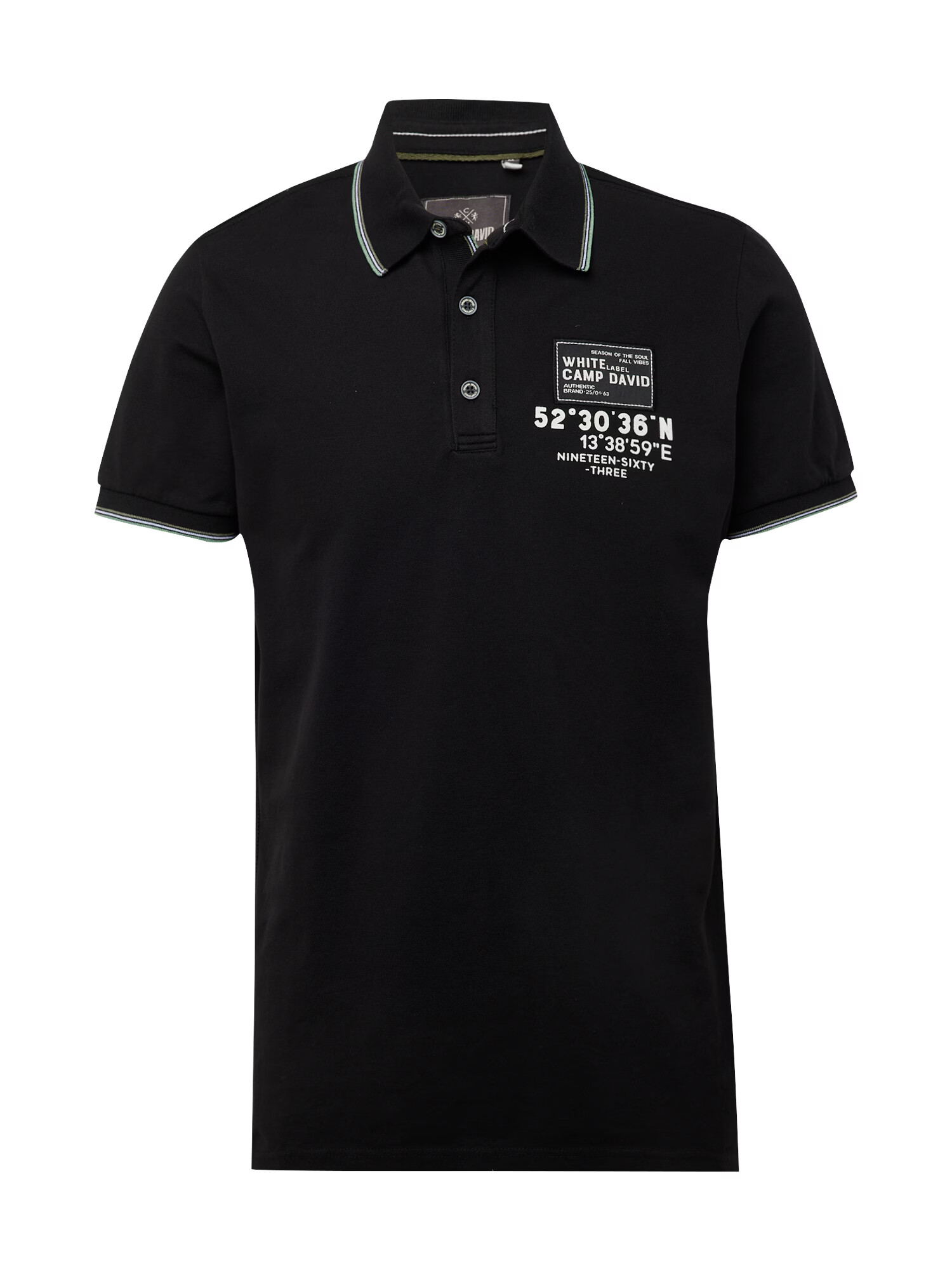 CAMP DAVID Tricou negru / alb - Pled.ro