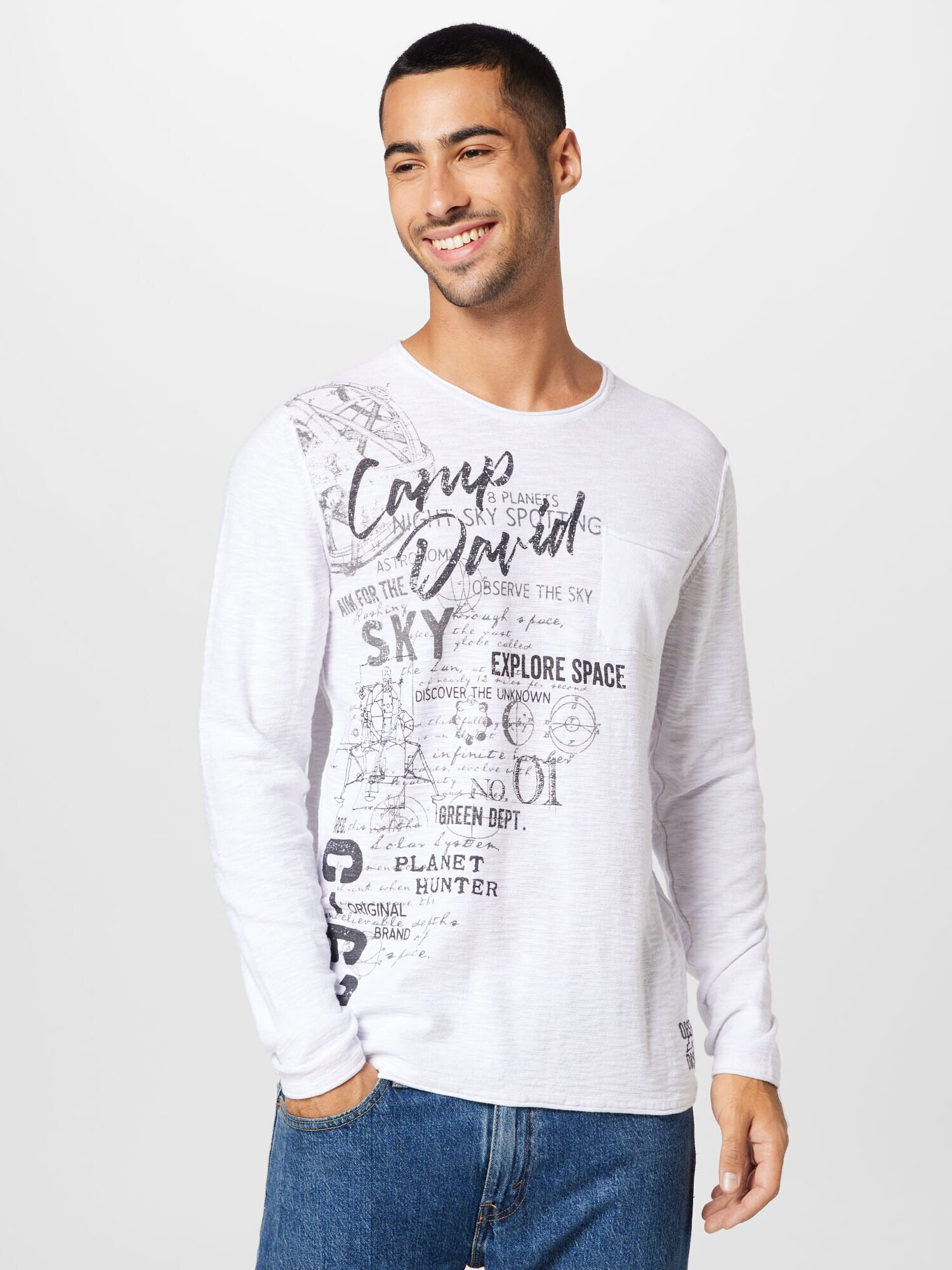 CAMP DAVID Tricou negru / alb - Pled.ro