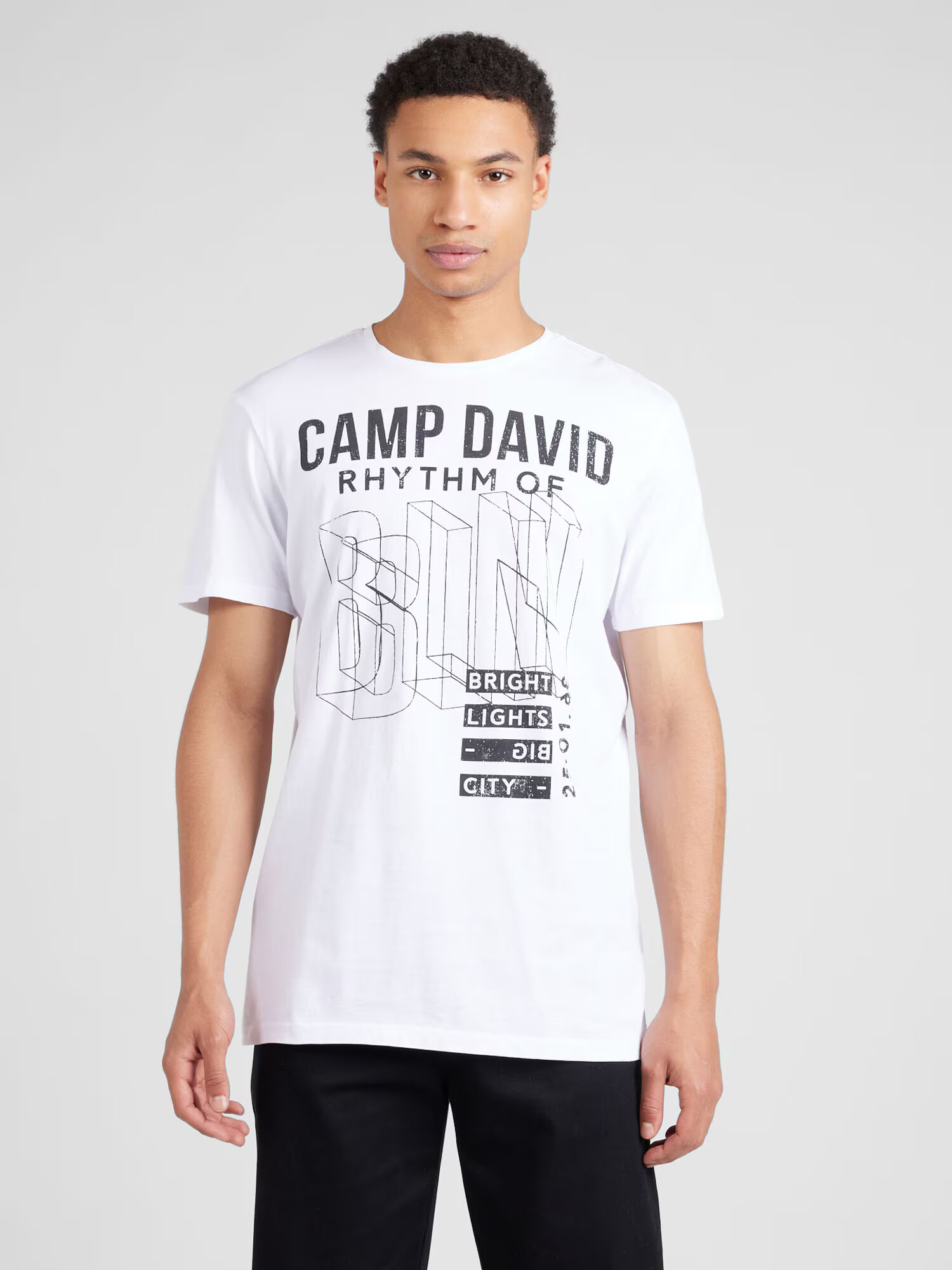 CAMP DAVID Tricou negru / alb - Pled.ro