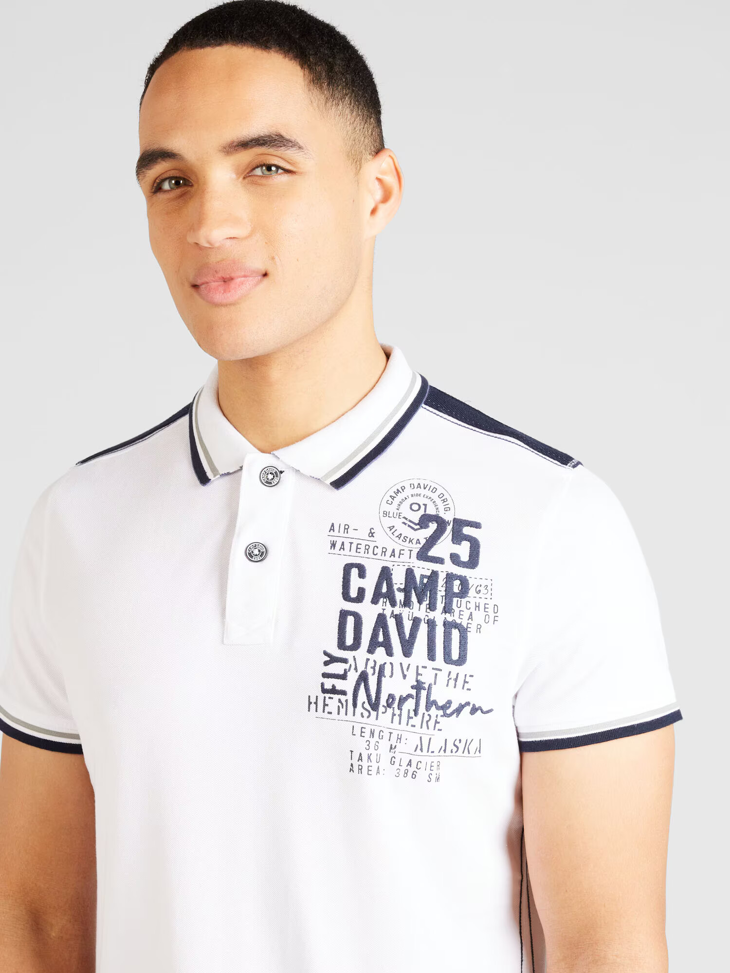 CAMP DAVID Tricou negru / alb - Pled.ro