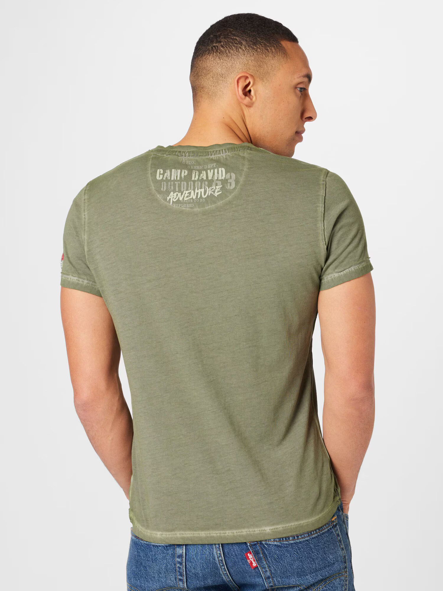 CAMP DAVID Tricou oliv / alb - Pled.ro