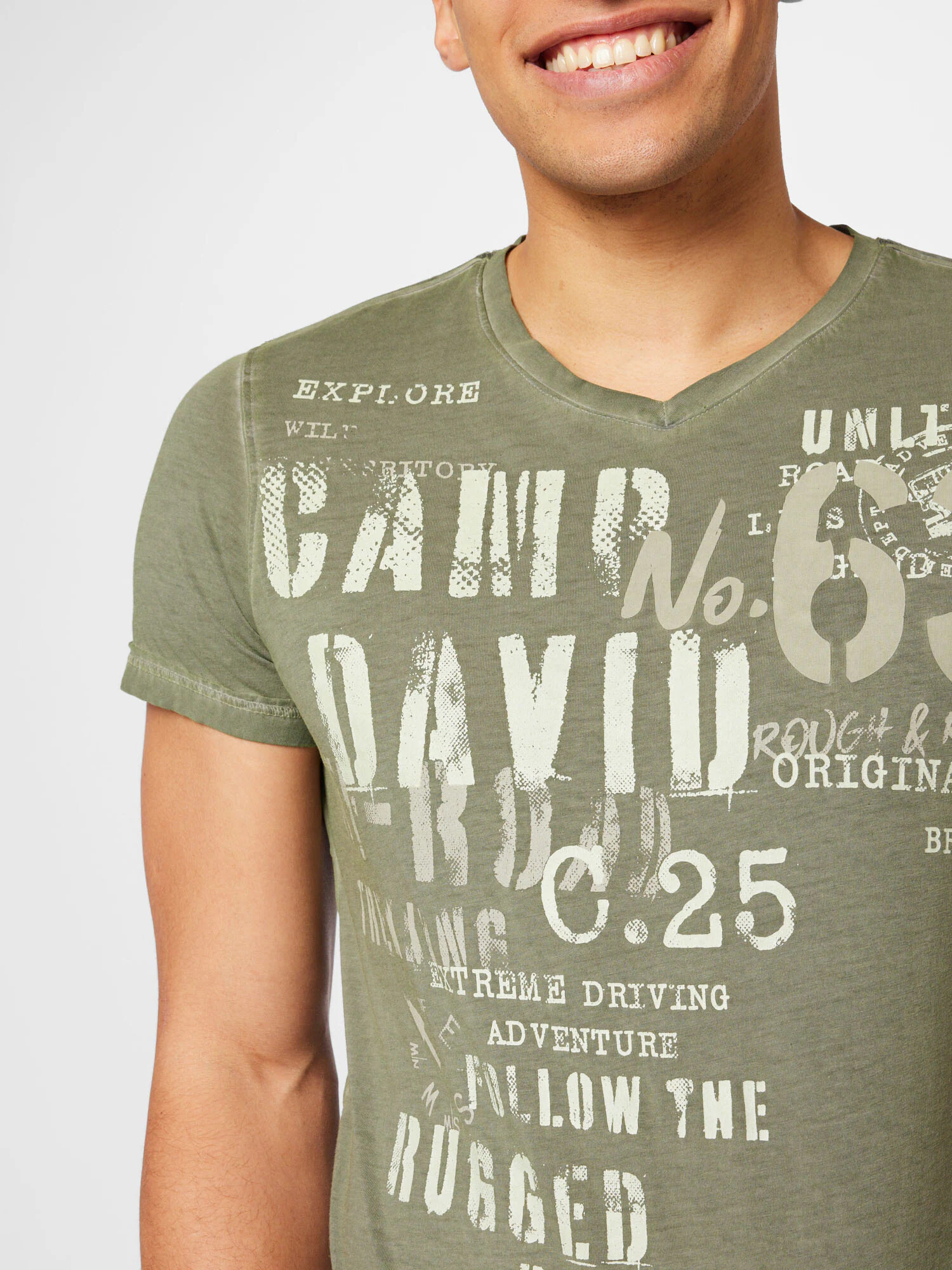 CAMP DAVID Tricou oliv / alb - Pled.ro