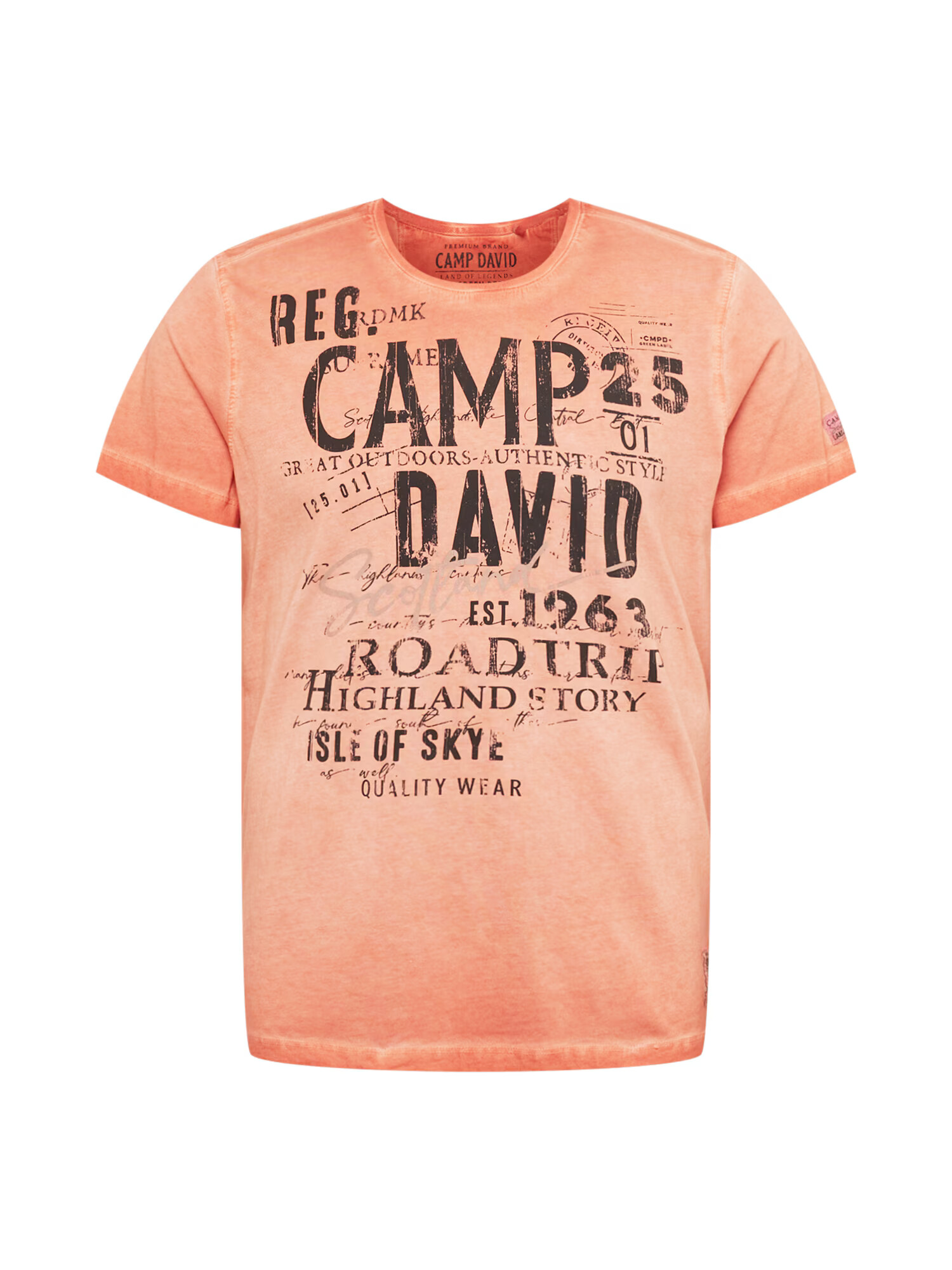 CAMP DAVID Tricou portocaliu / negru - Pled.ro