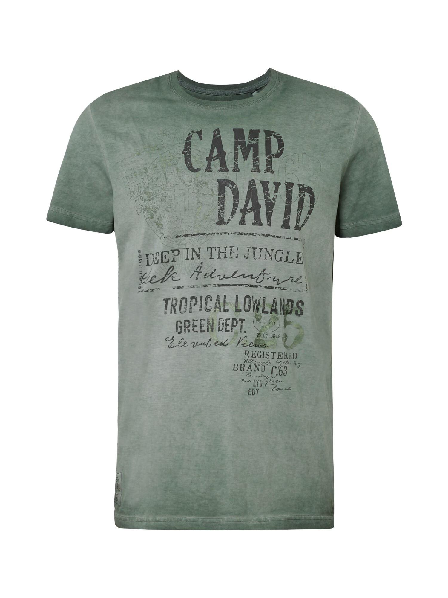 CAMP DAVID Tricou verde închis / negru - Pled.ro