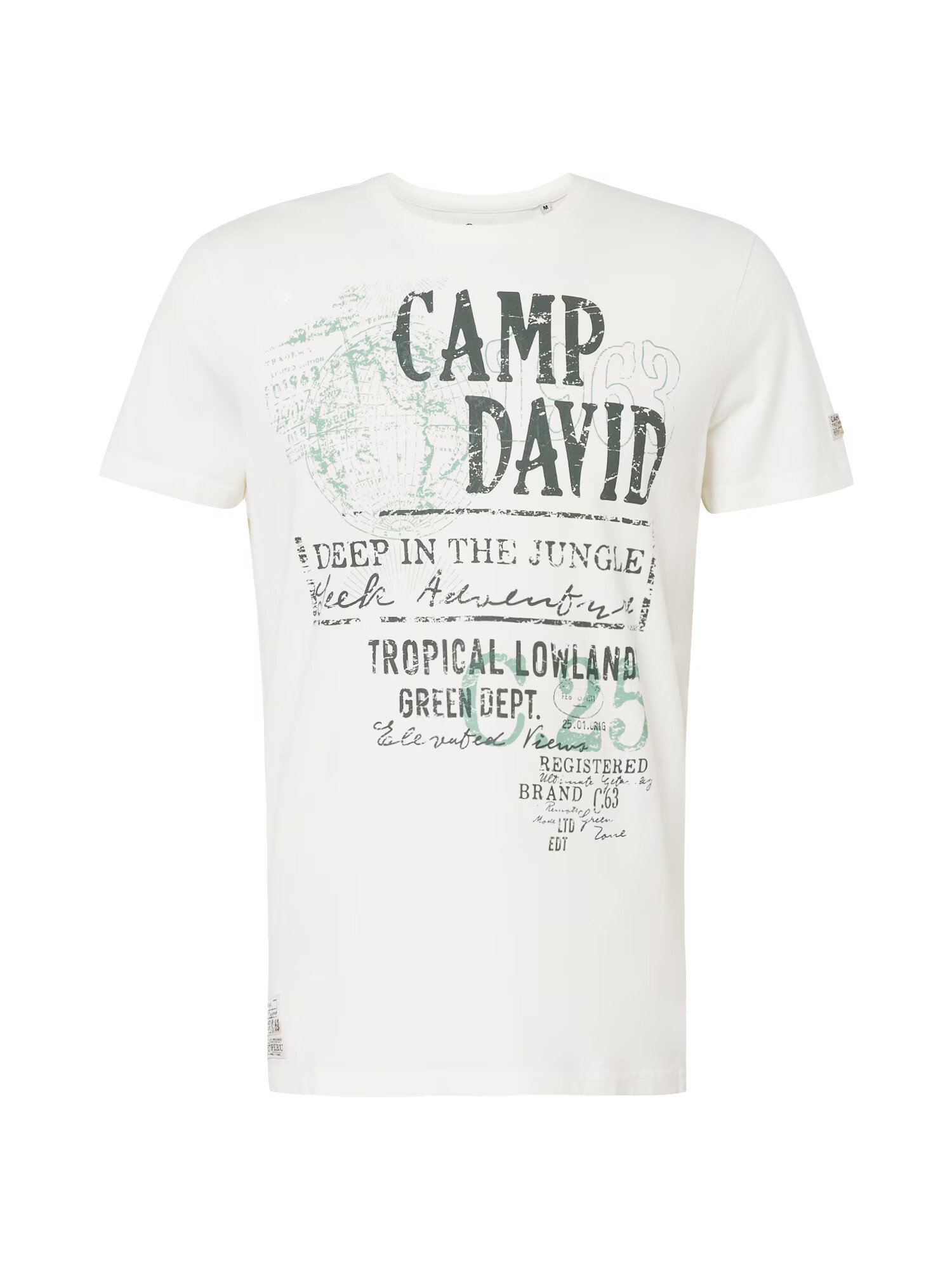 CAMP DAVID Tricou verde mentă / verde pin / alb lână - Pled.ro