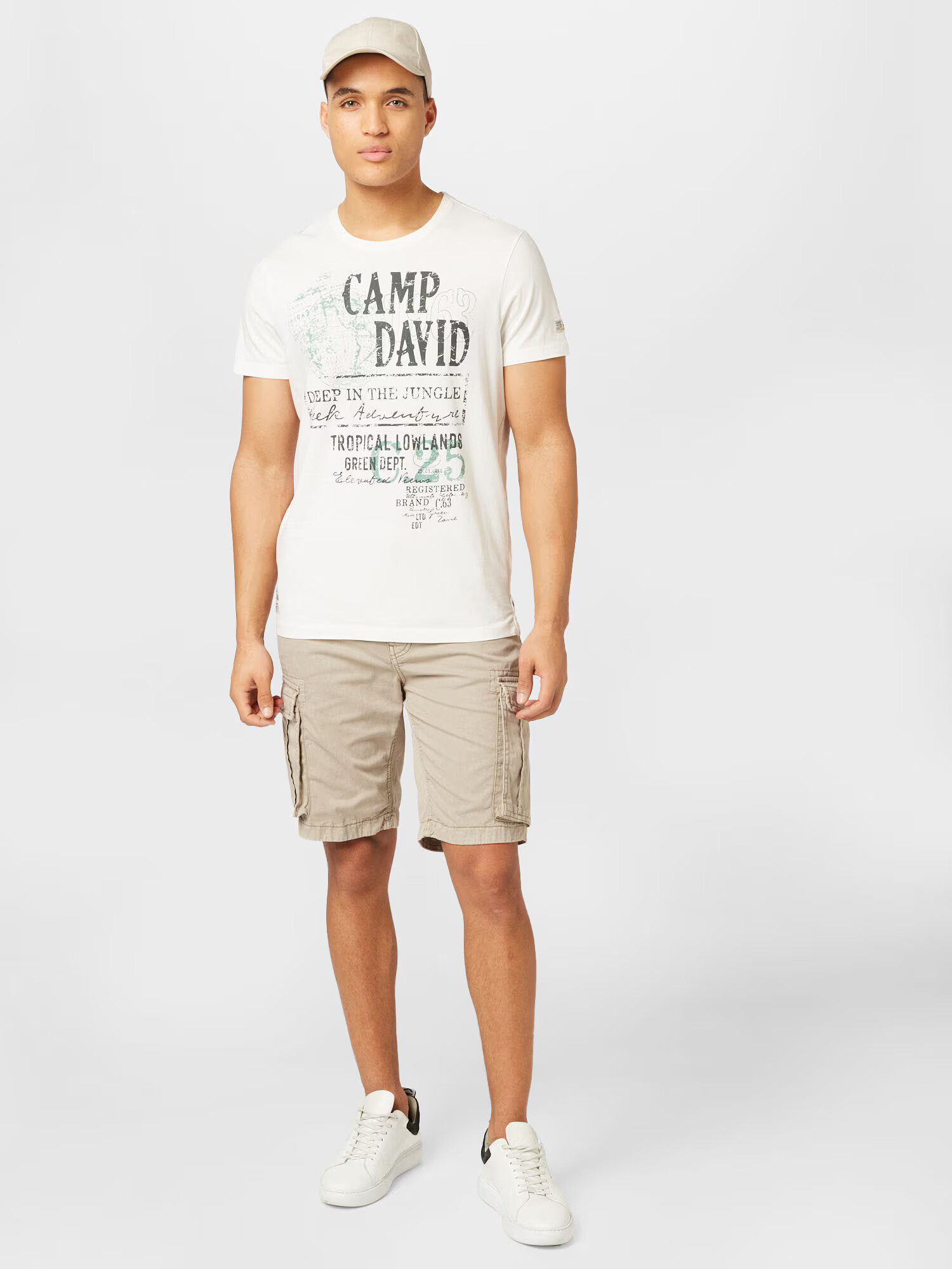 CAMP DAVID Tricou verde mentă / verde pin / alb lână - Pled.ro